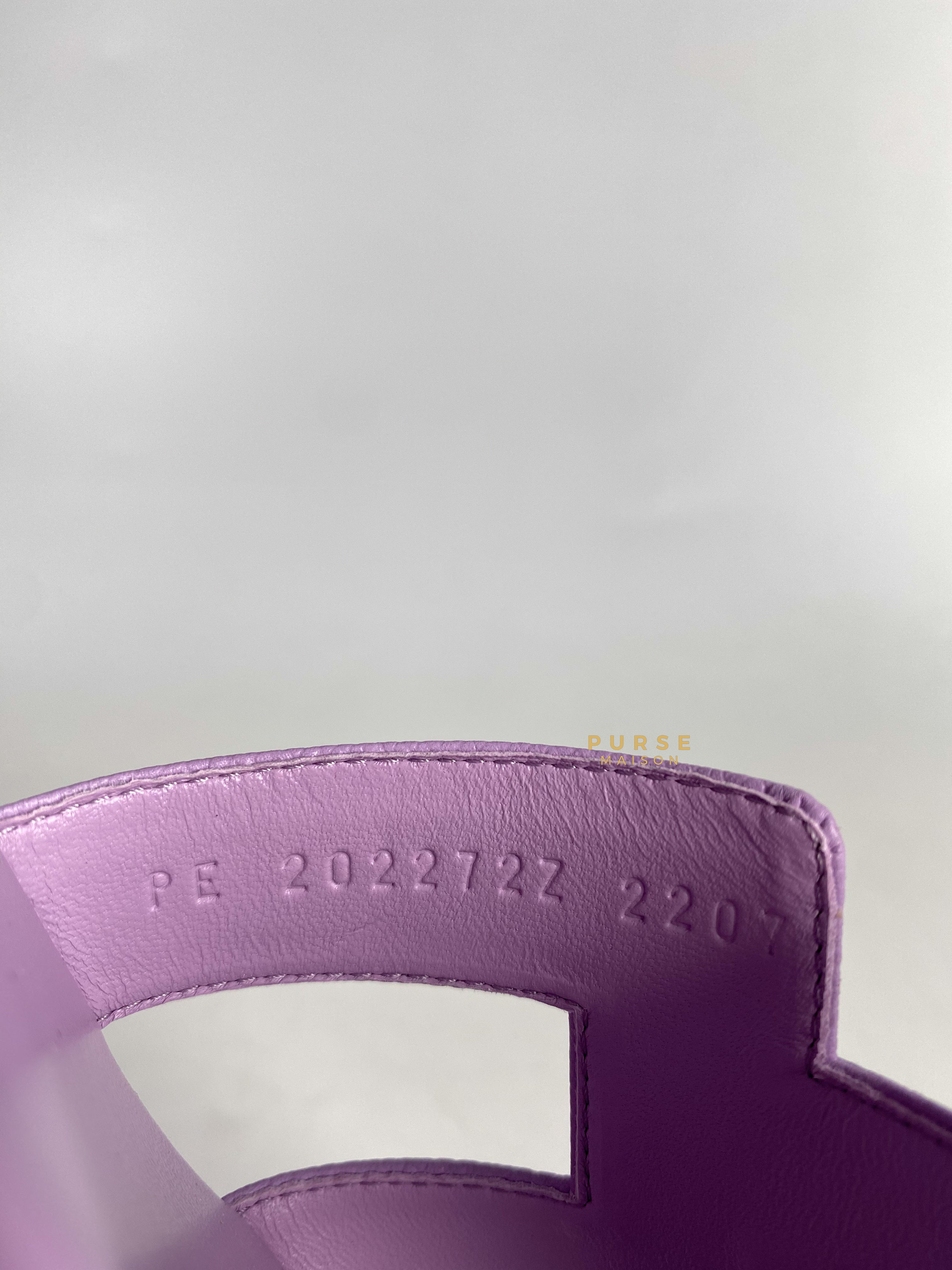 Hermes Oran Amethyst Sandals 38 EU (24cm) | Purse Maison Luxury Bags Shop