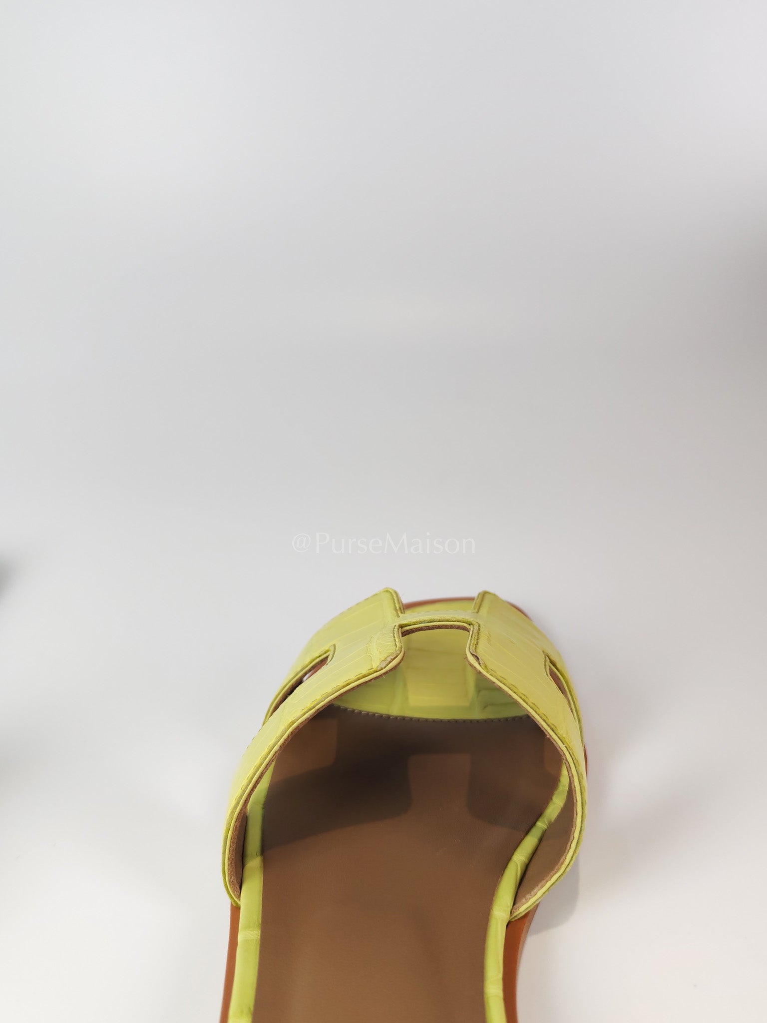 Oran Matte in Light Green Alligator Leather Sandals Size 36 EU (23cm) | Purse Maison Luxury Bags Shop