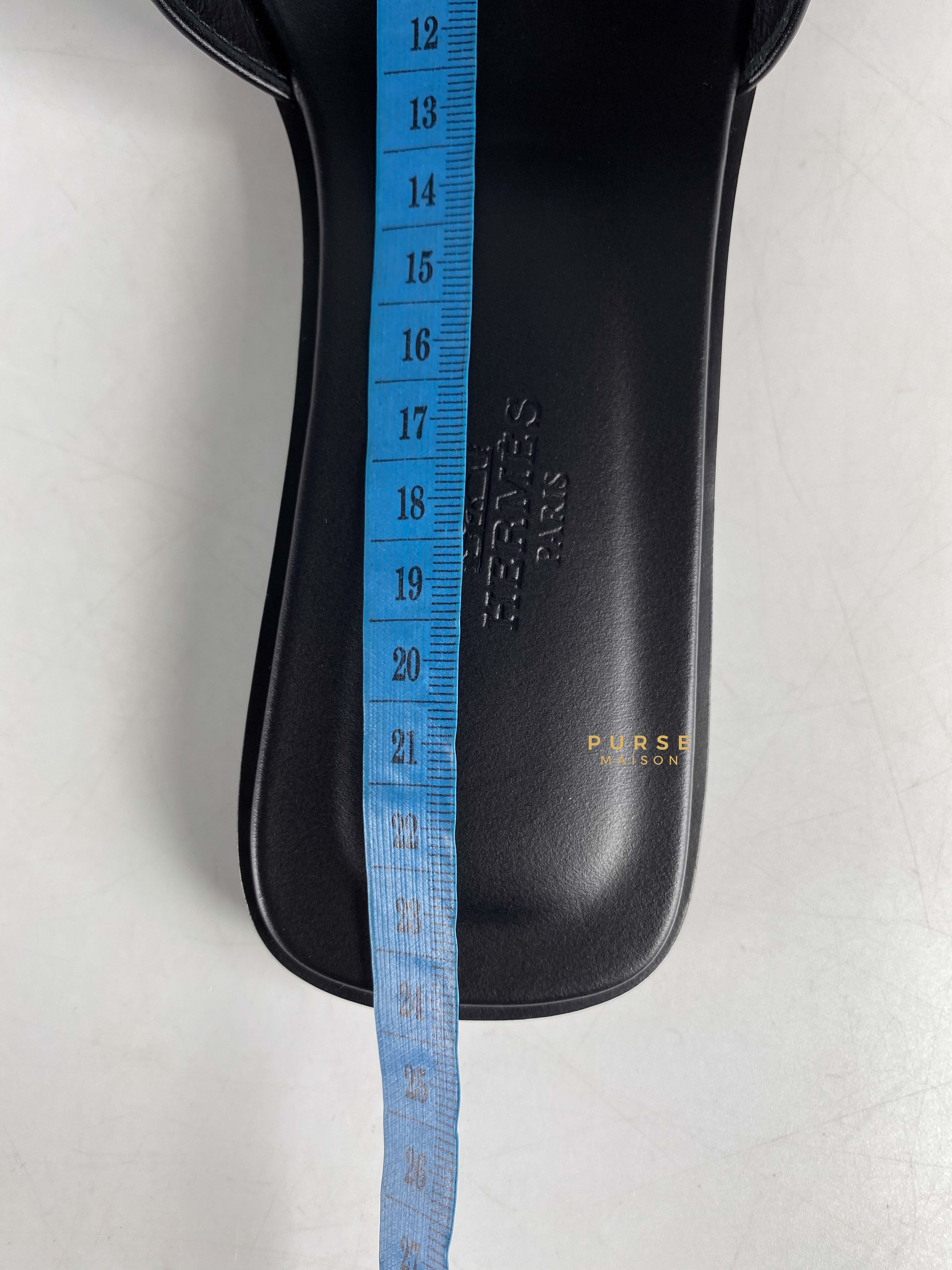Hermes Oran Noir Sandals 37 EU (23.5cm) | Purse Maison Luxury Bags Shop