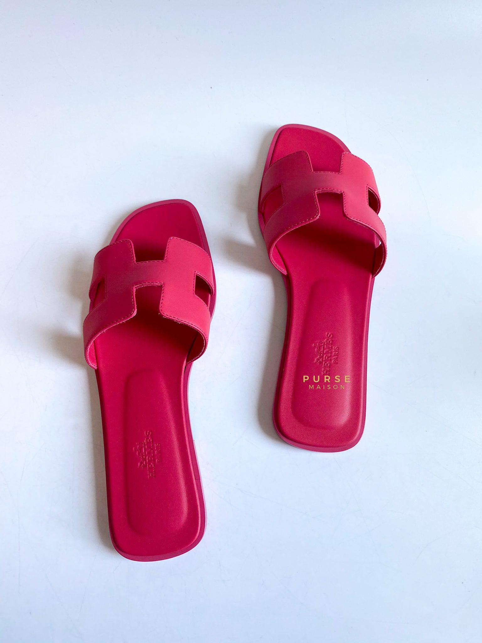 Hermes pink online slippers