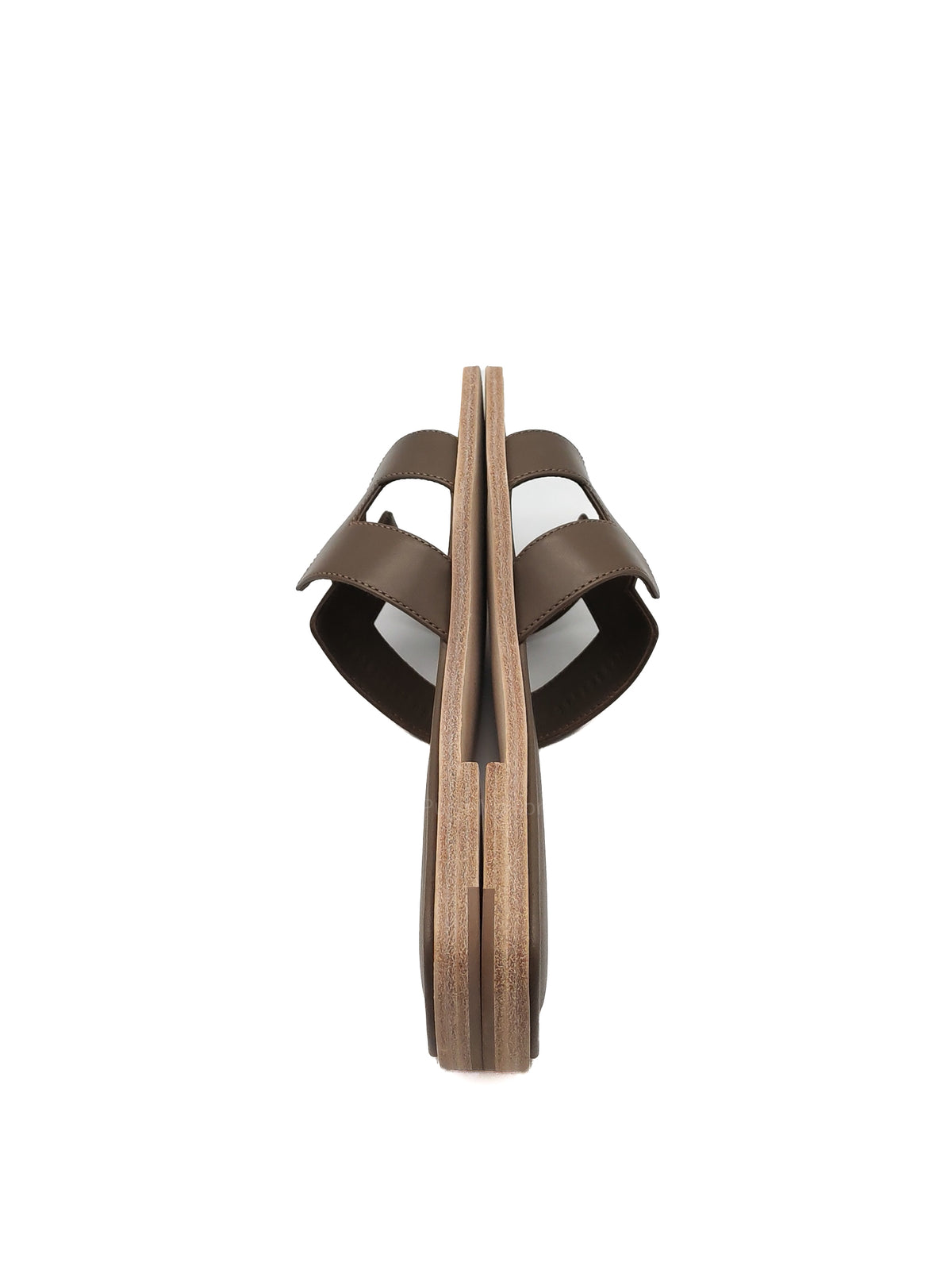 Hermes Oran Sandals in Etoupe Box Calfskin Leather Size 37 EU(23.5cm) | Purse Maison Luxury Bags Shop