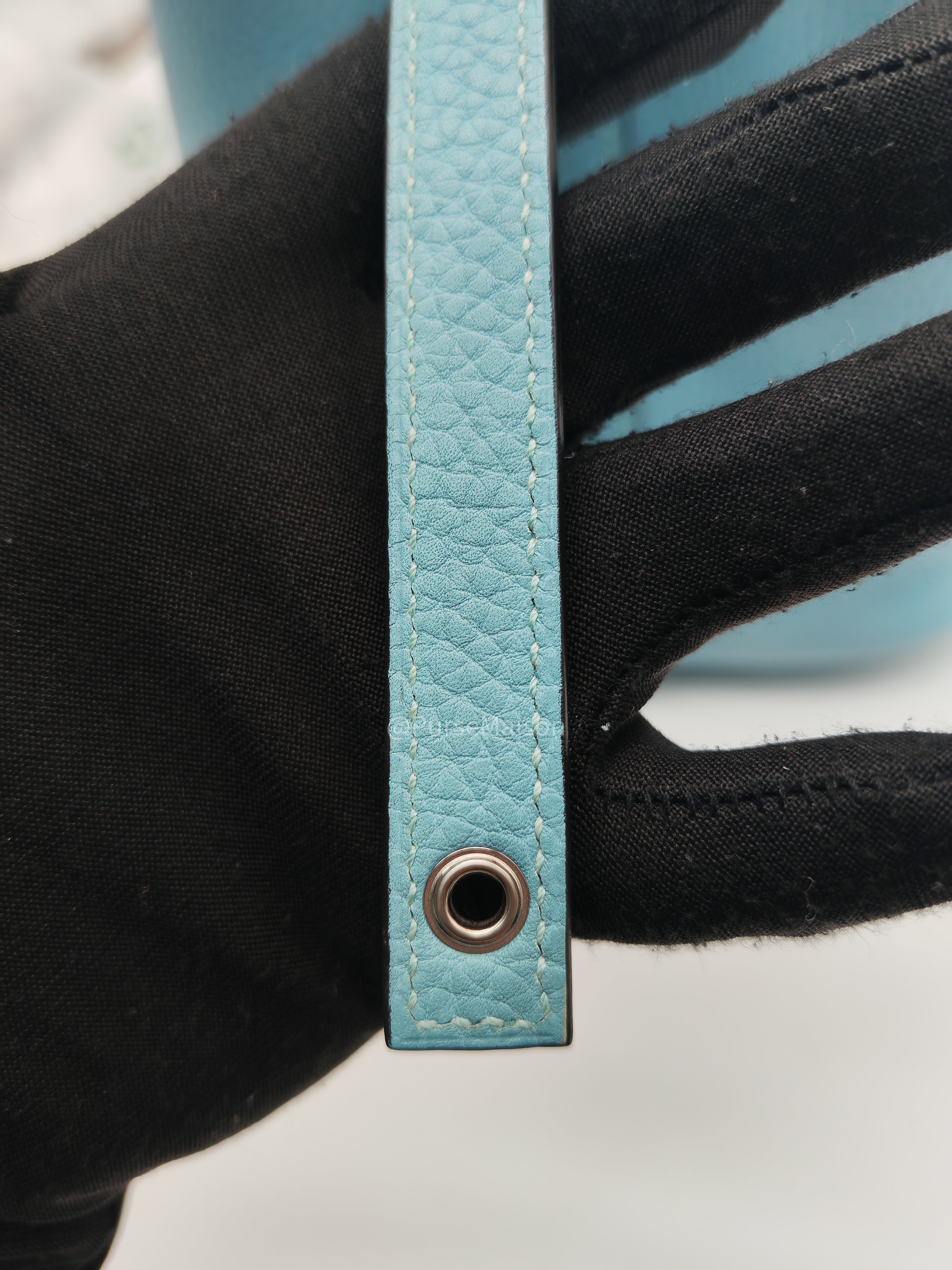 Hermes Picotin 22 Blue Atoll Taurillon Clemence Leather and Palladium Hardware Stamp A (2017) | Purse Maison Luxury Bags Shop