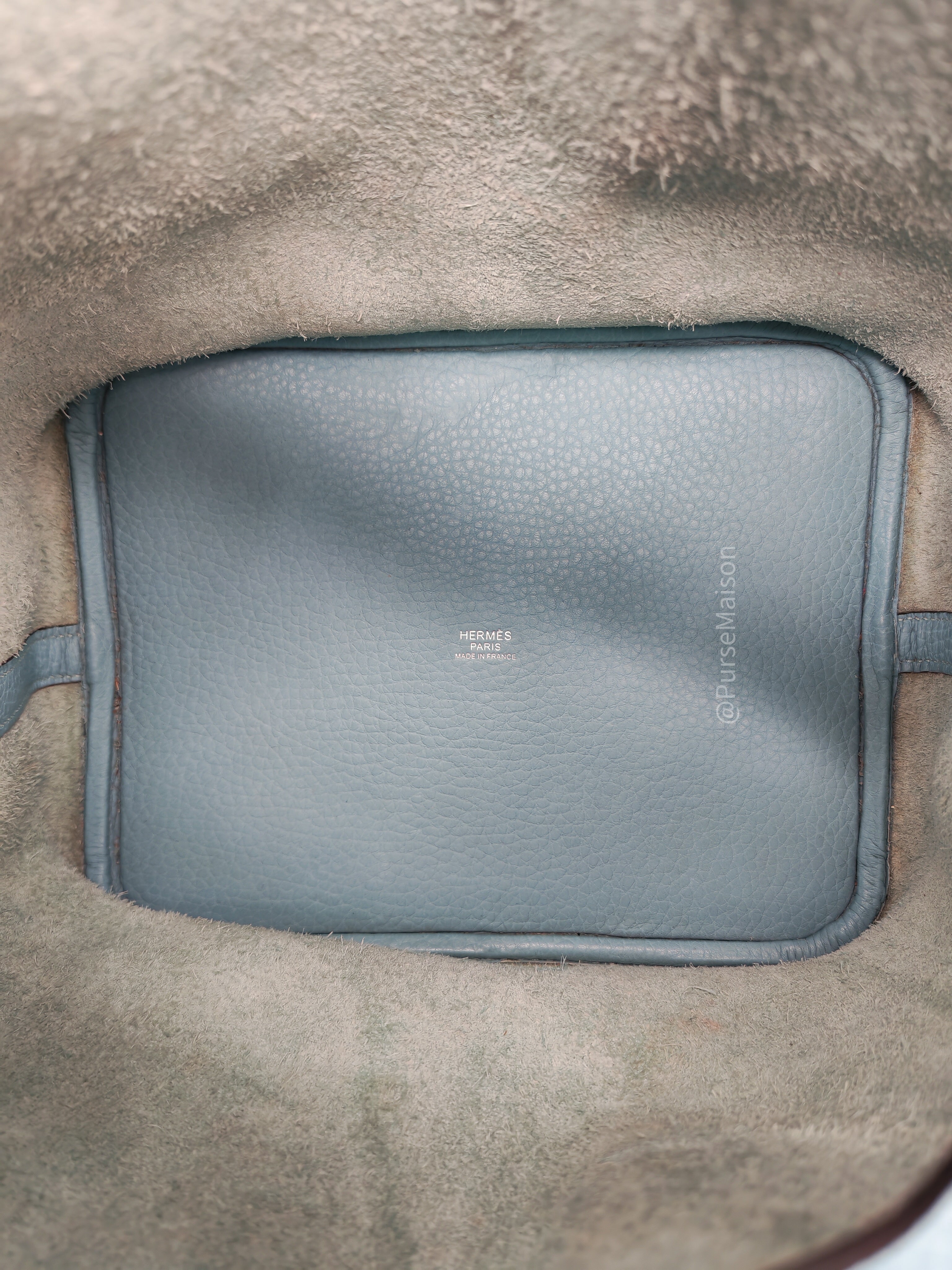 Hermes Picotin 22 Blue Atoll Taurillon Clemence Leather and Palladium Hardware Stamp A (2017) | Purse Maison Luxury Bags Shop
