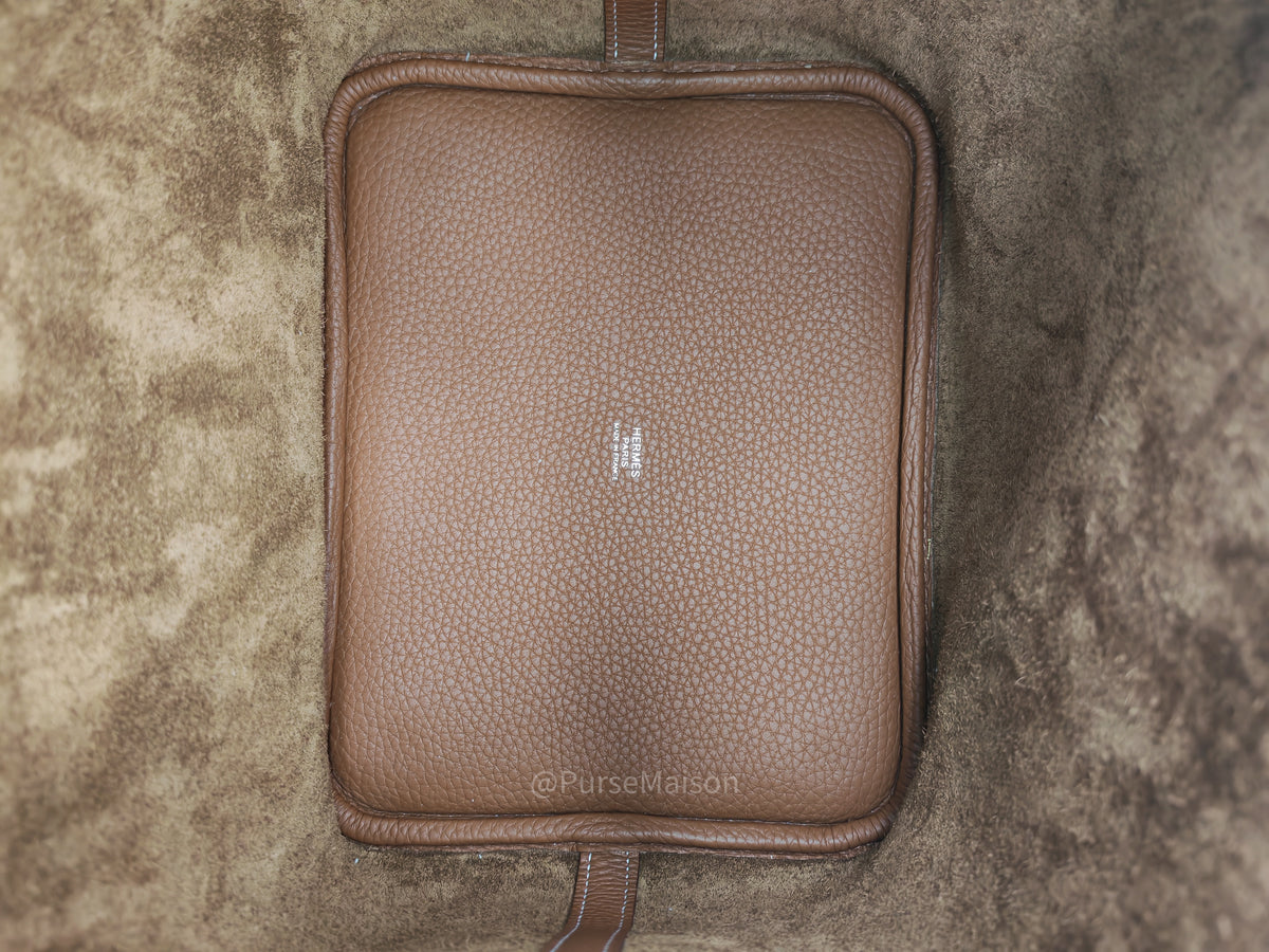 Hermes Picotin 22 in Gold Taurillion Maurice Leather Palladium Hardware Stamp U(2022) | Purse Maison Luxury Bags Shop
