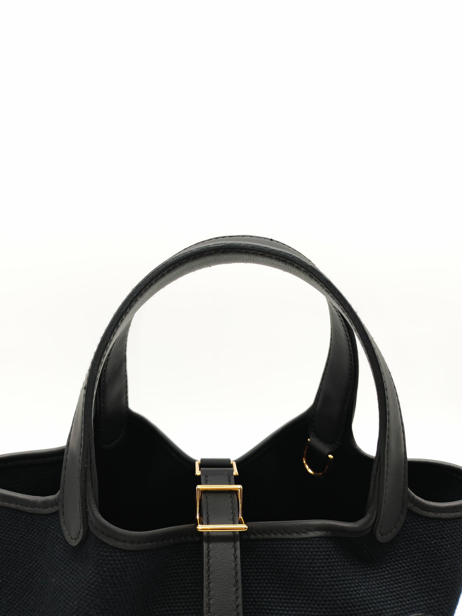 Picotin Cargo 18 in Black Swift and Toile Canvas and Gold Hardware Stamp W (2024) | Purse Maison Luxury Bags Shop