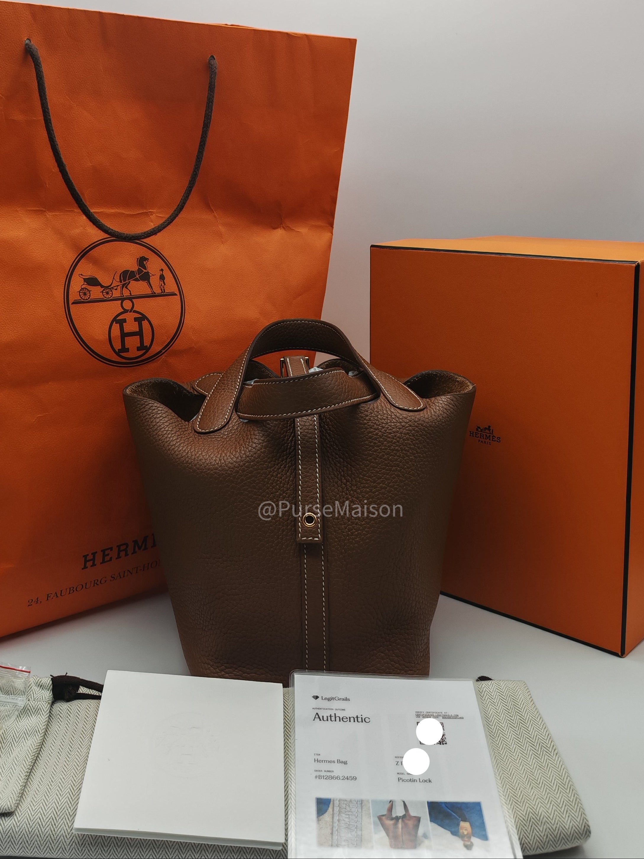 Hermes Picotin Lock 18 in Gold Clemence Leather and Gold Hardware Stamp Z(2021) | Purse Maison Luxury Bags Shop
