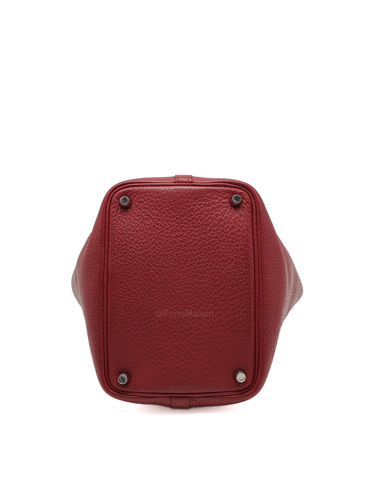 Hermes Picotin Lock 18 in Rouge H Taurillon Clemence Leather and Palladium Hardware Stamp Square O (2011) | Purse Maison Luxury Bags Shop
