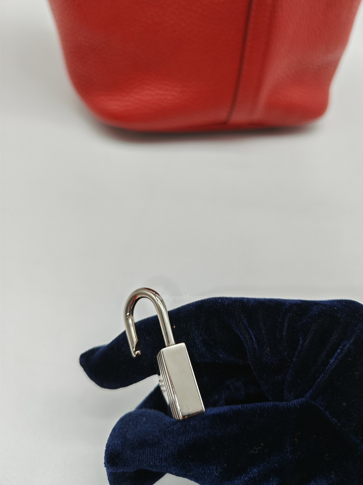 Hermes Picotin Lock 22 in Rouge Casaque Clemence Leather Palladium Hardware Stamp X (2016) | Purse Maison Luxury Bags Shop