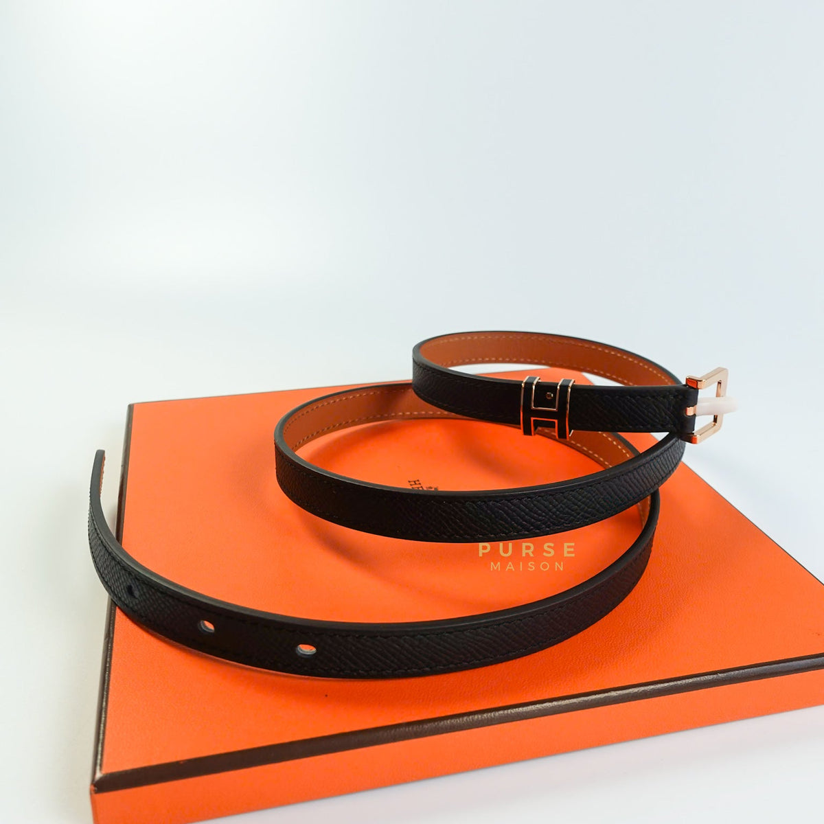 Hermes Pop H 15 Belt in Noir/Gold Size 85cm Purse Maison