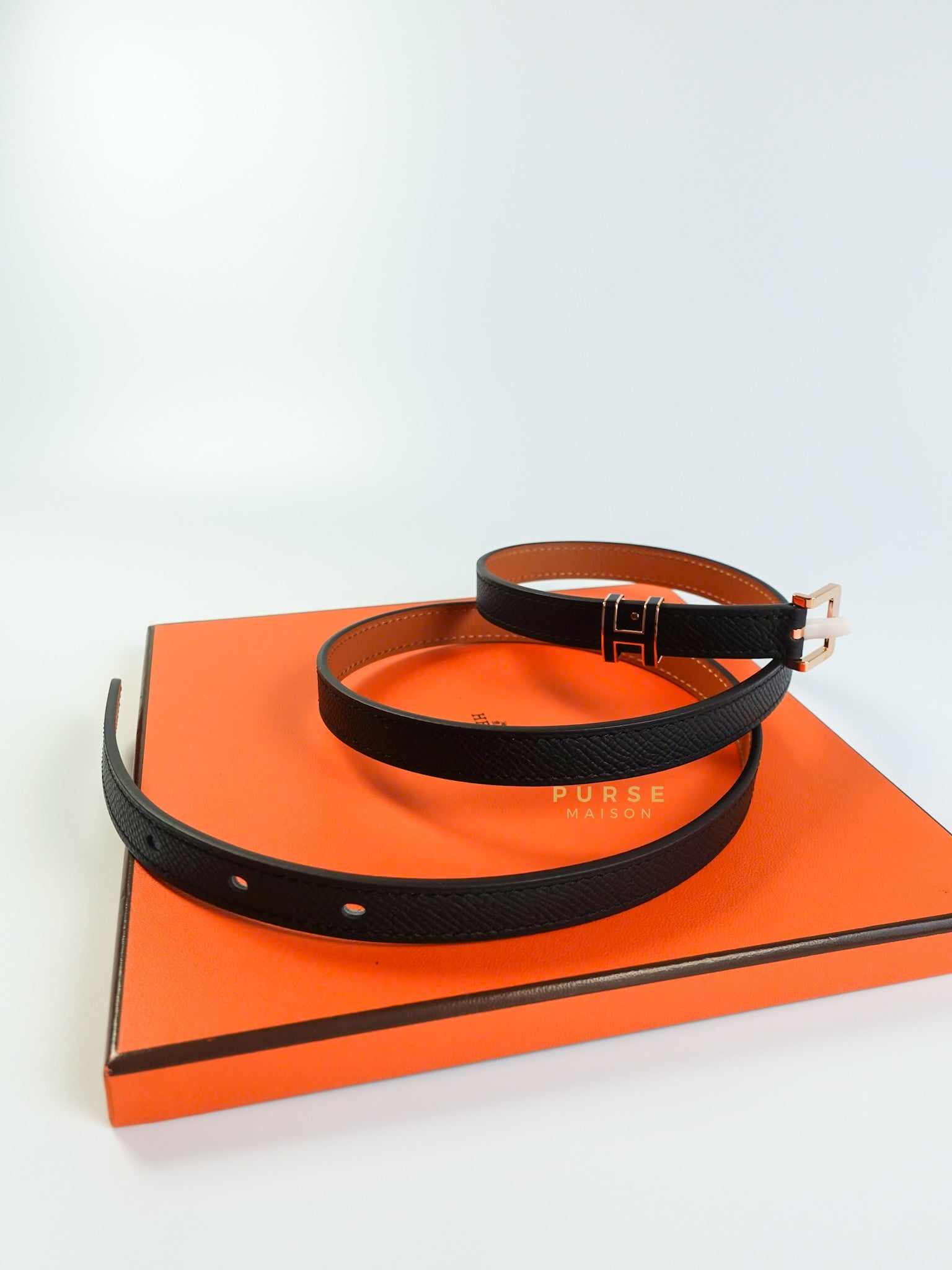 Hermes Pop H 15 Belt in Noir/Gold Size 85cm | Purse Maison Luxury Bags Shop