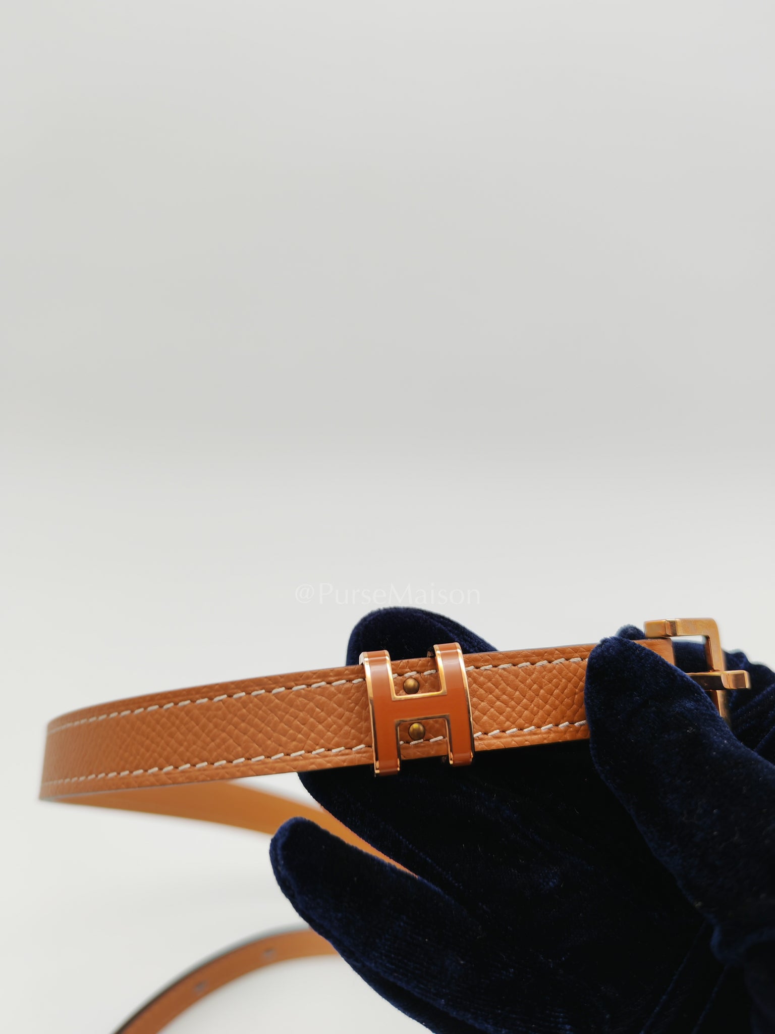 Pop H Belt in Gold Epsom Leather and Rose Gold Hardware Size 80 Stamp U (2022) | Purse Maison Luxury Bags Shop