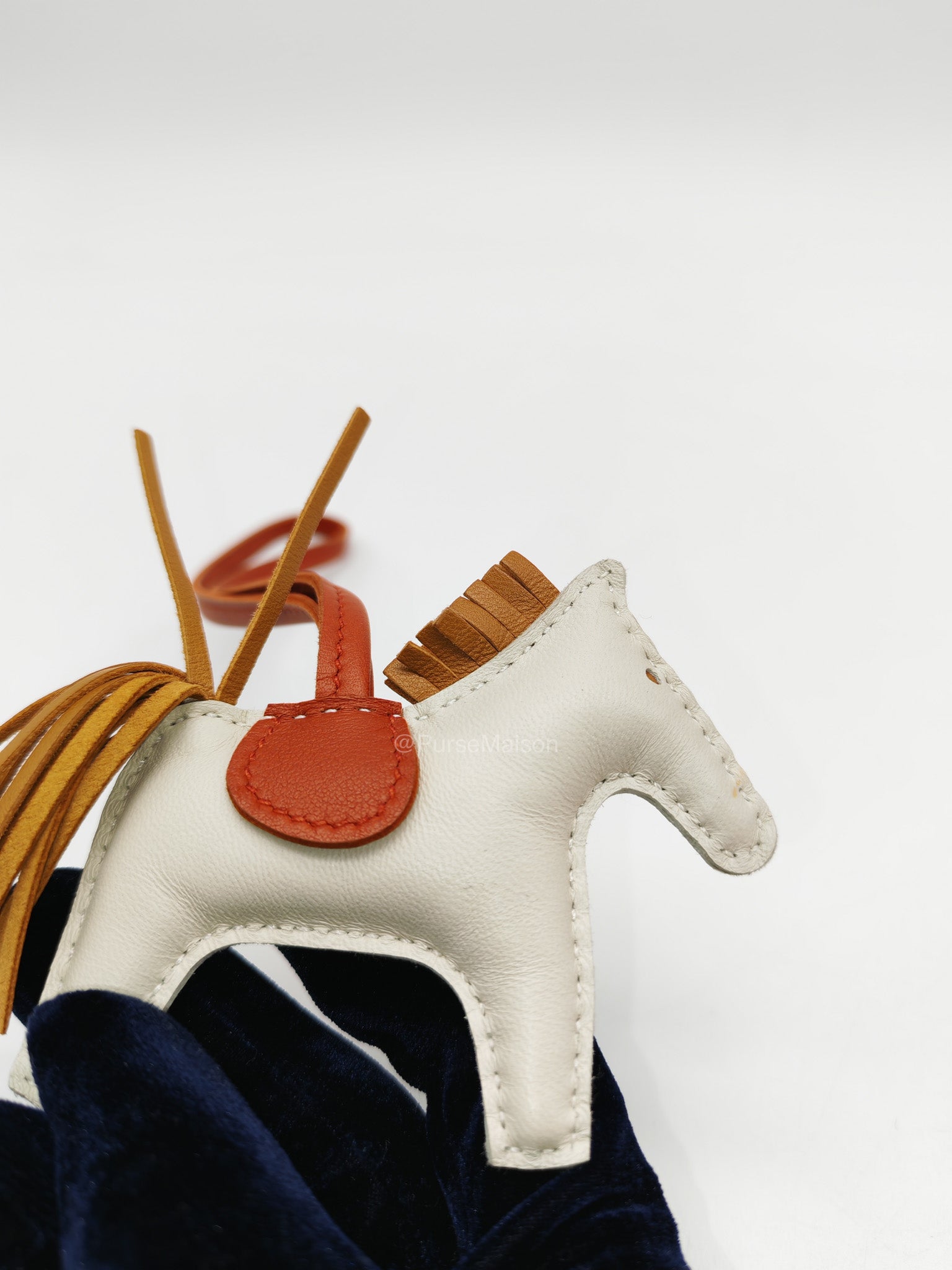 Hermes Rodeo Horse Bag Charm PM in Craie/Sesame/Cornaline Milo Lambskin Grigri Leather | Purse Maison Luxury Bags Shop