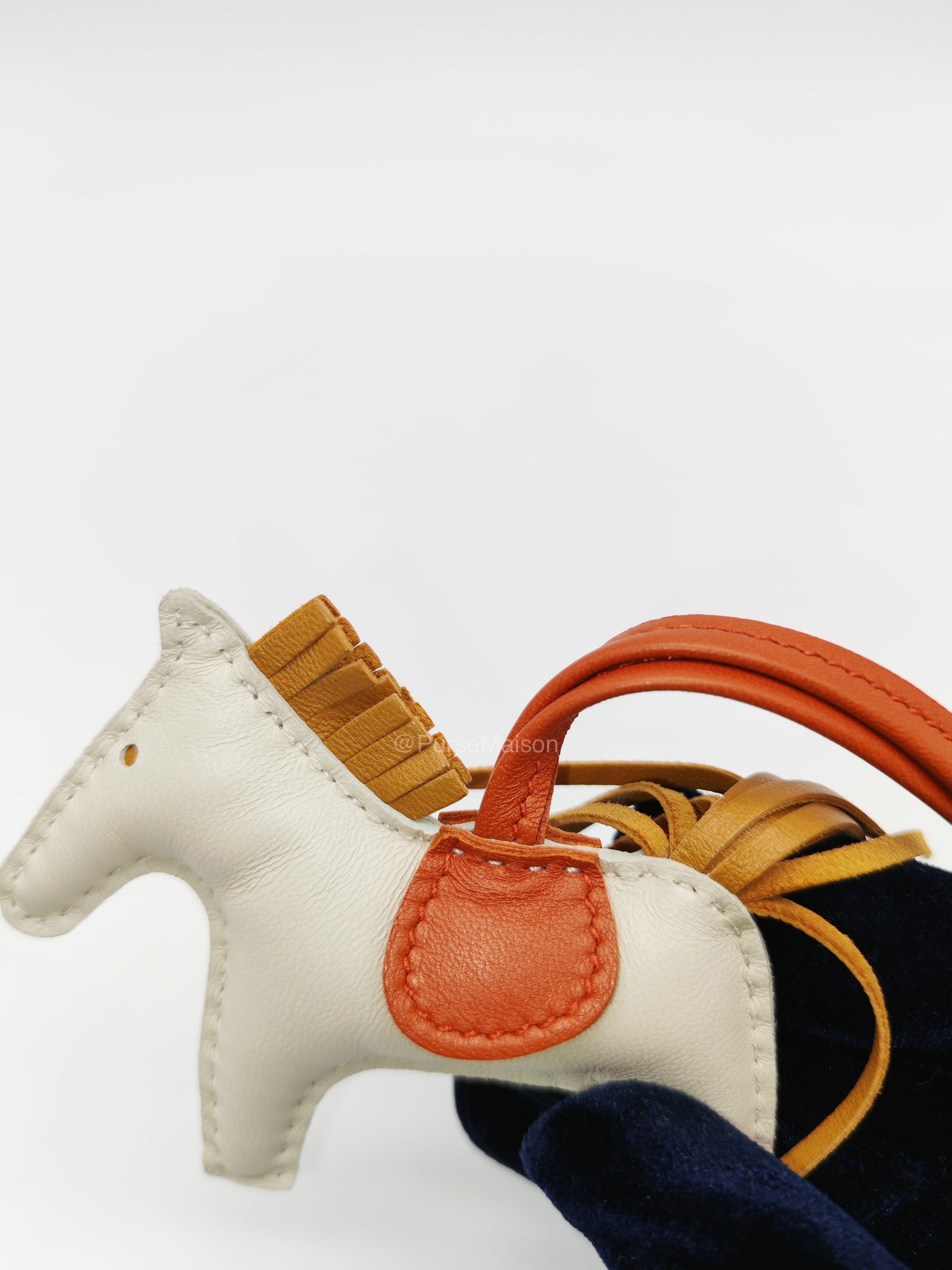 Hermes Rodeo Horse Bag Charm PM in Craie/Sesame/Cornaline Milo Lambskin Grigri Leather | Purse Maison Luxury Bags Shop