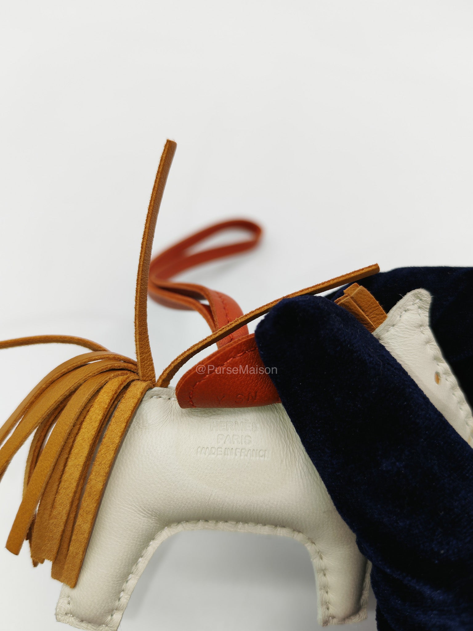 Hermes Rodeo Horse Bag Charm PM in Craie/Sesame/Cornaline Milo Lambskin Grigri Leather | Purse Maison Luxury Bags Shop