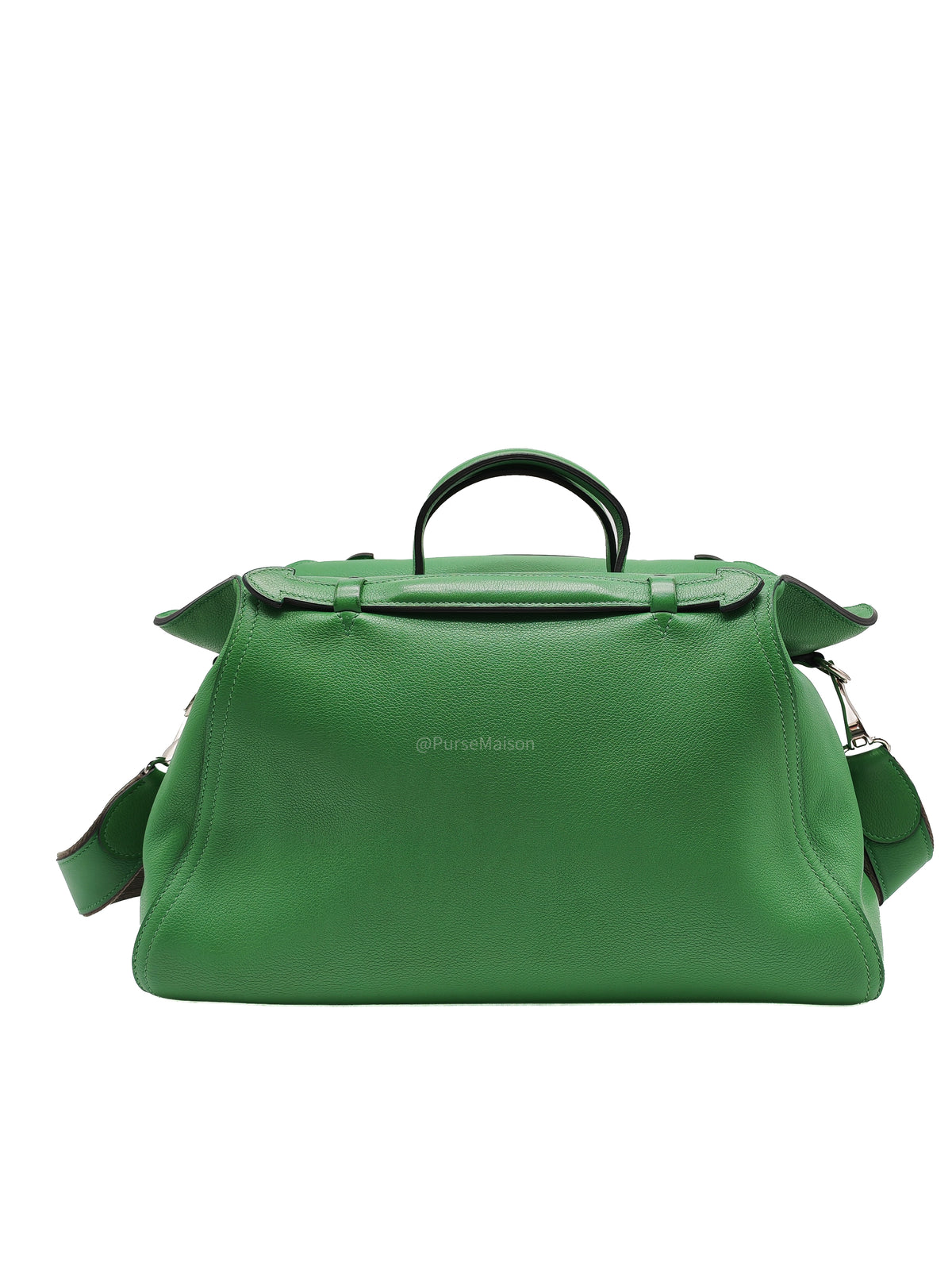 HERMÈS Sac Oxer Top Handle Bag Lager in Bambou Evercolor Leather Palladium Hardware Stamp T(2015) | Purse Maison Luxury Bags Shop