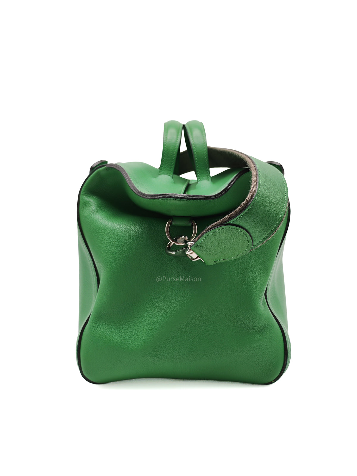 HERMÈS Sac Oxer Top Handle Bag Lager in Bambou Evercolor Leather Palladium Hardware Stamp T(2015) | Purse Maison Luxury Bags Shop