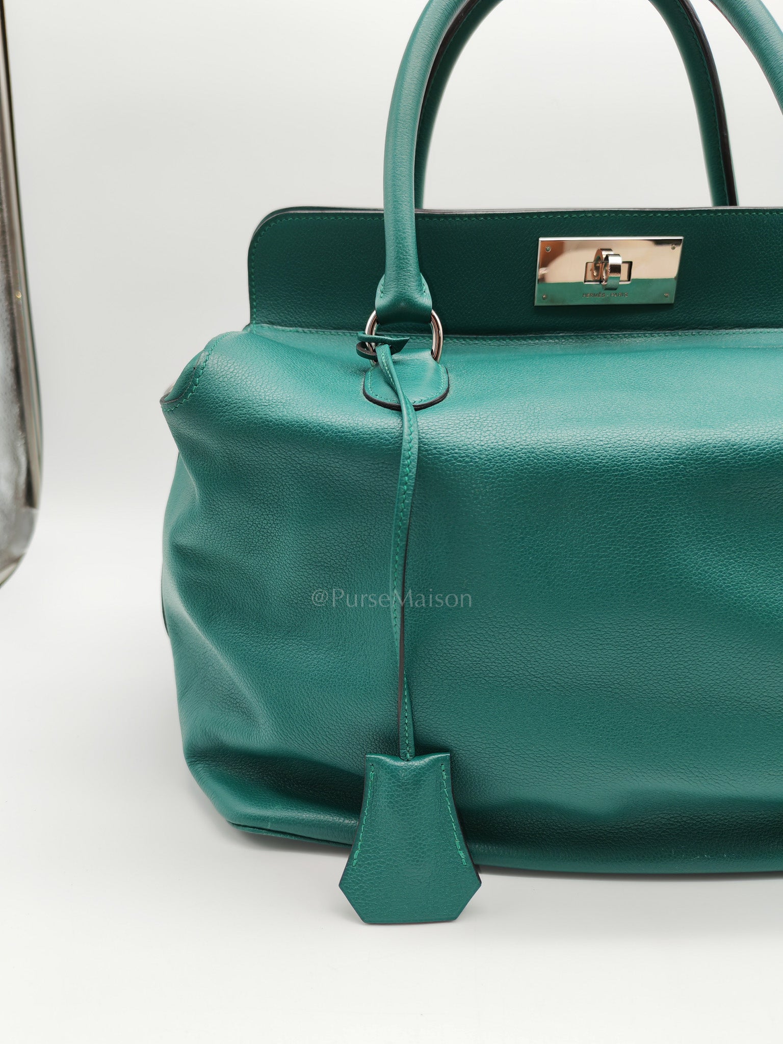 Toolbox 33 in Malachite Evercolor Leather Palladium Hardware | Purse Maison Luxury Bags Shop