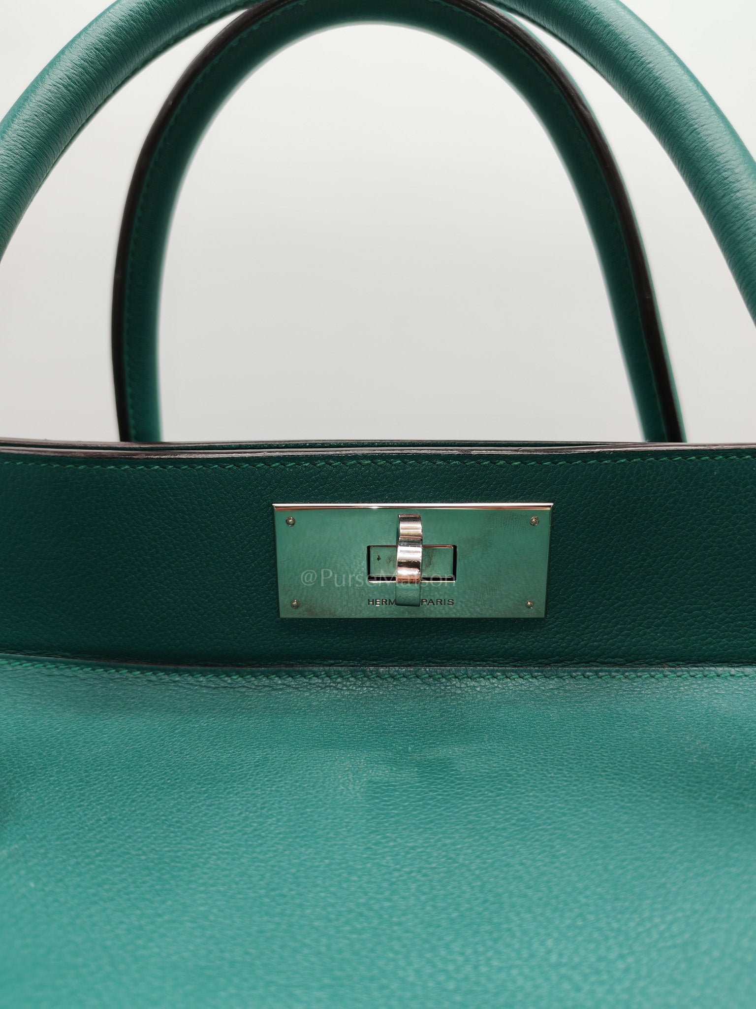 Toolbox 33 in Malachite Evercolor Leather Palladium Hardware | Purse Maison Luxury Bags Shop