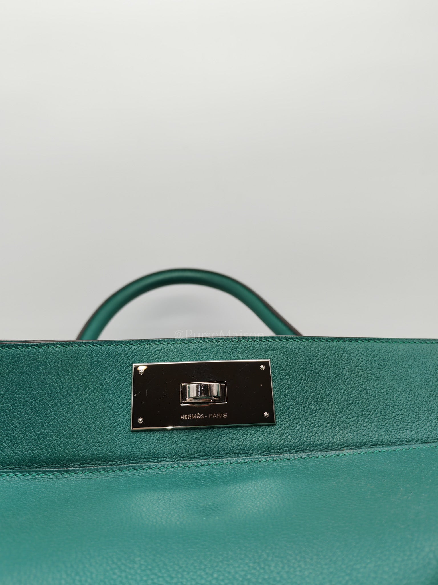 Toolbox 33 in Malachite Evercolor Leather Palladium Hardware | Purse Maison Luxury Bags Shop