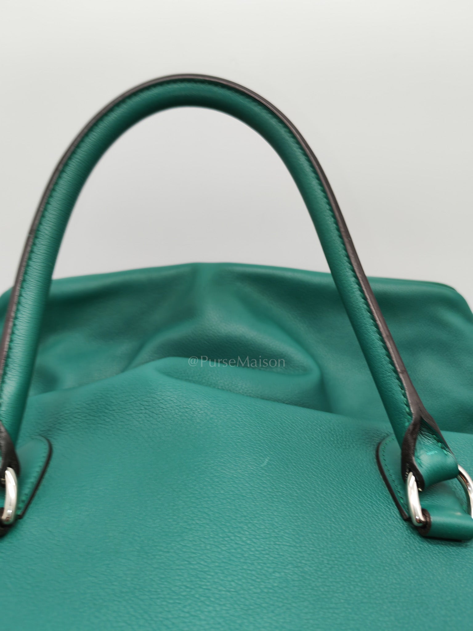 Toolbox 33 in Malachite Evercolor Leather Palladium Hardware | Purse Maison Luxury Bags Shop
