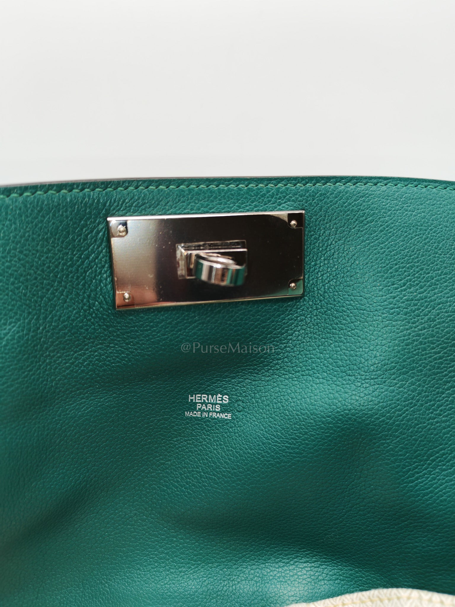 Toolbox 33 in Malachite Evercolor Leather Palladium Hardware | Purse Maison Luxury Bags Shop