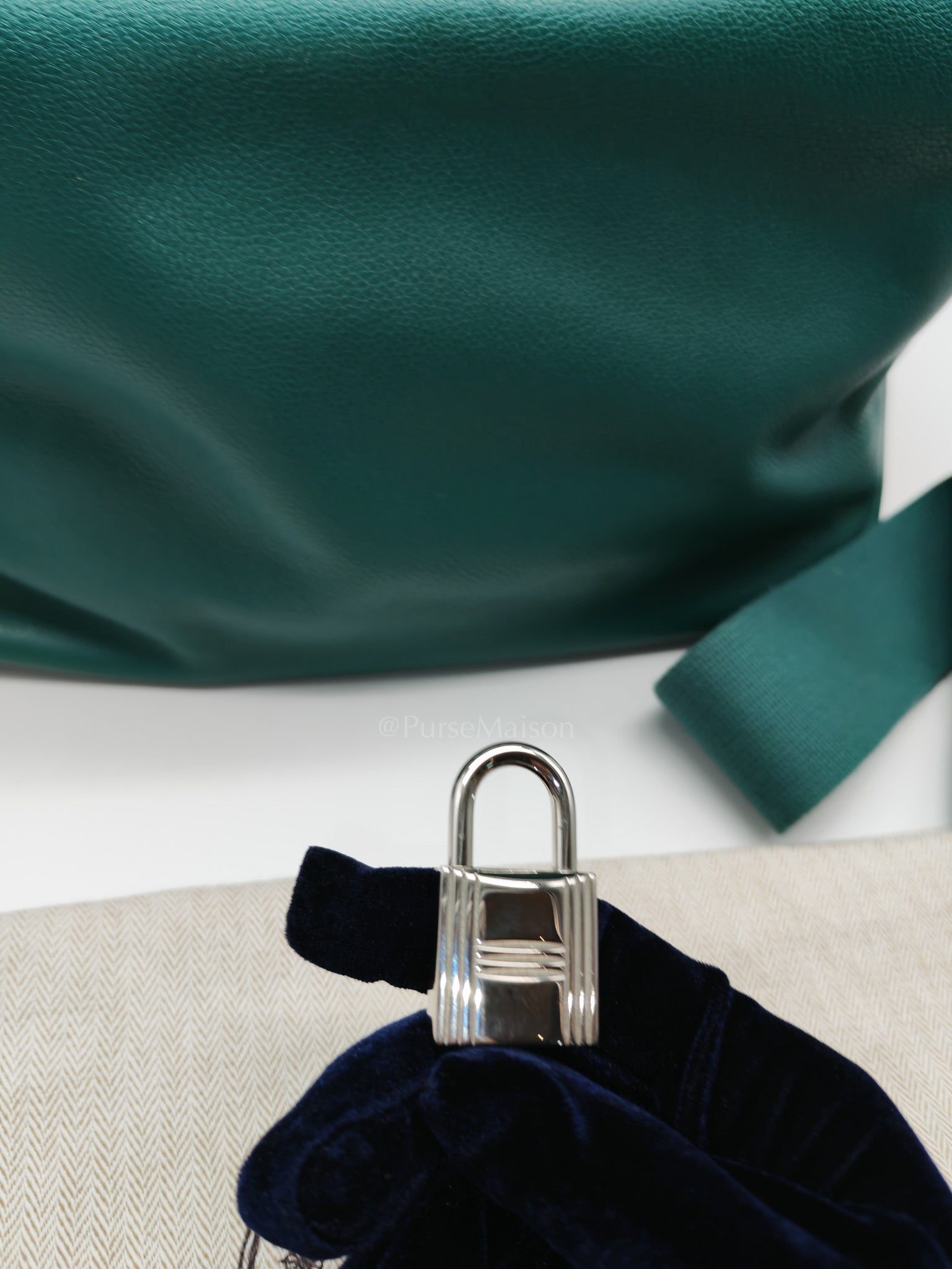 Toolbox 33 in Malachite Evercolor Leather Palladium Hardware | Purse Maison Luxury Bags Shop