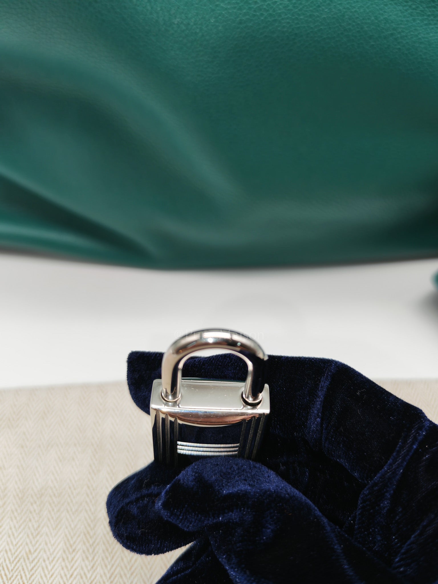 Toolbox 33 in Malachite Evercolor Leather Palladium Hardware | Purse Maison Luxury Bags Shop