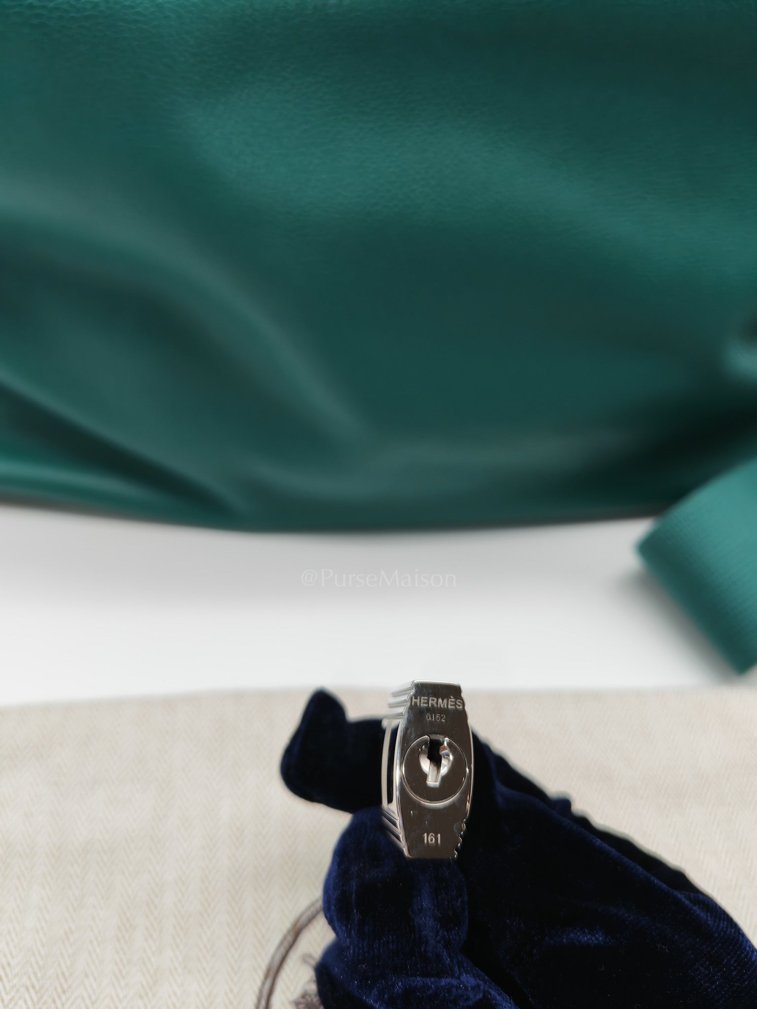 Toolbox 33 in Malachite Evercolor Leather Palladium Hardware | Purse Maison Luxury Bags Shop