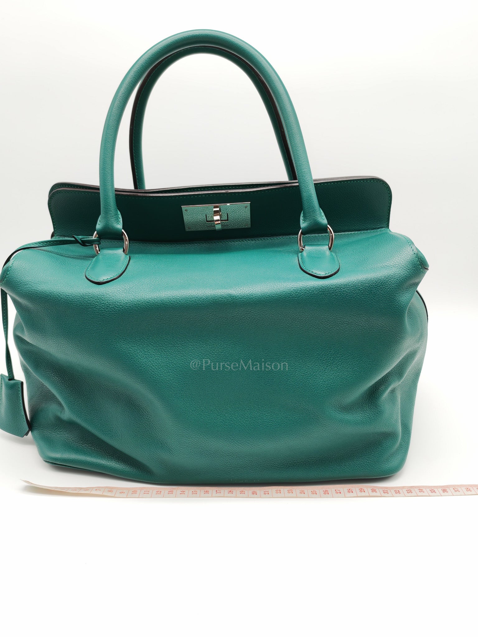 Toolbox 33 in Malachite Evercolor Leather Palladium Hardware | Purse Maison Luxury Bags Shop