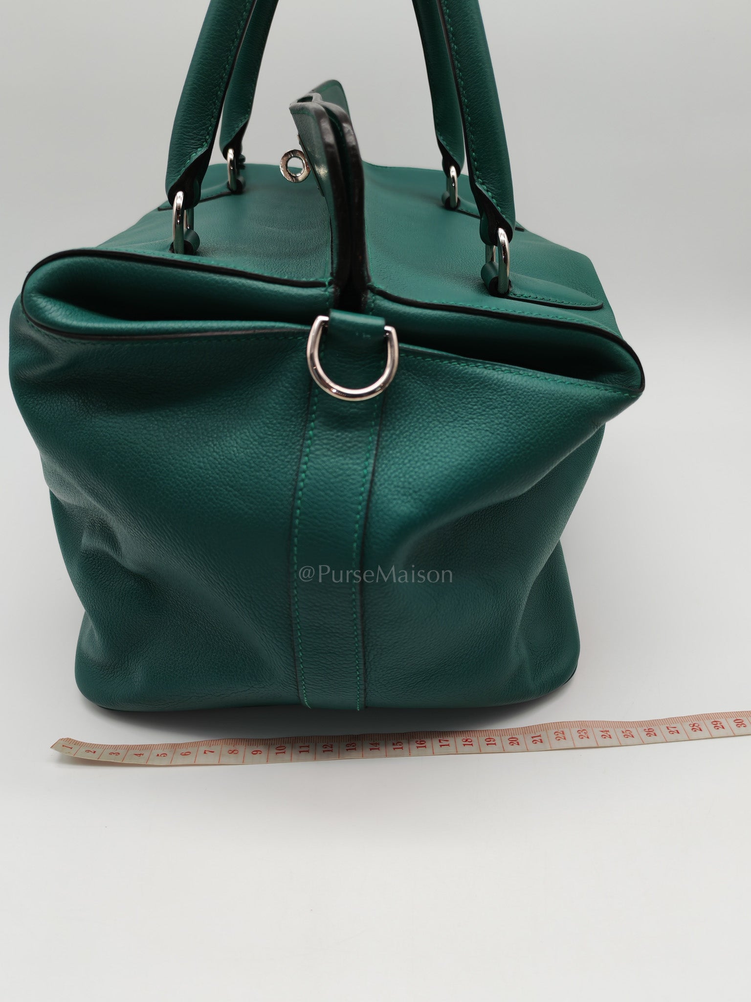 Toolbox 33 in Malachite Evercolor Leather Palladium Hardware | Purse Maison Luxury Bags Shop
