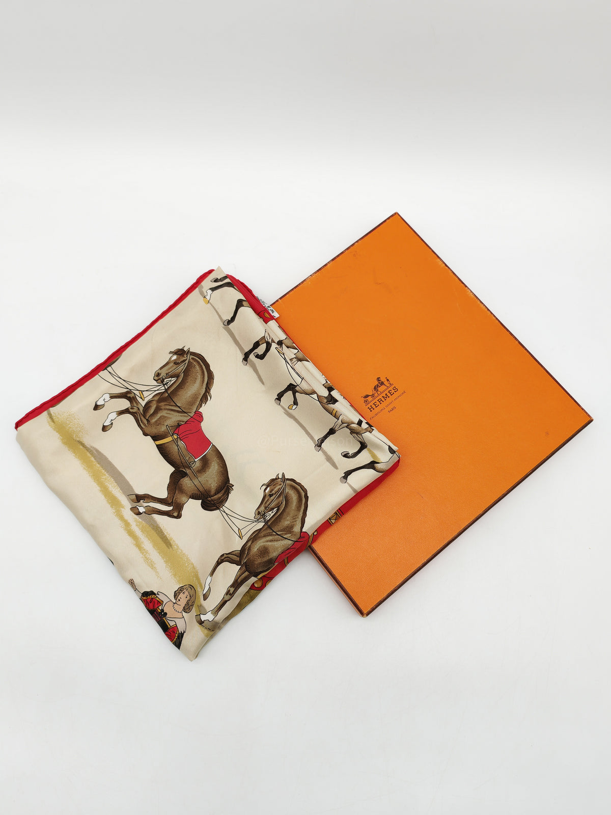 Hermes Vintage Carre 90 Silk Scarf in Presentation de Chevaux and Grand Apparat Design | Purse Maison Luxury Bags Shop