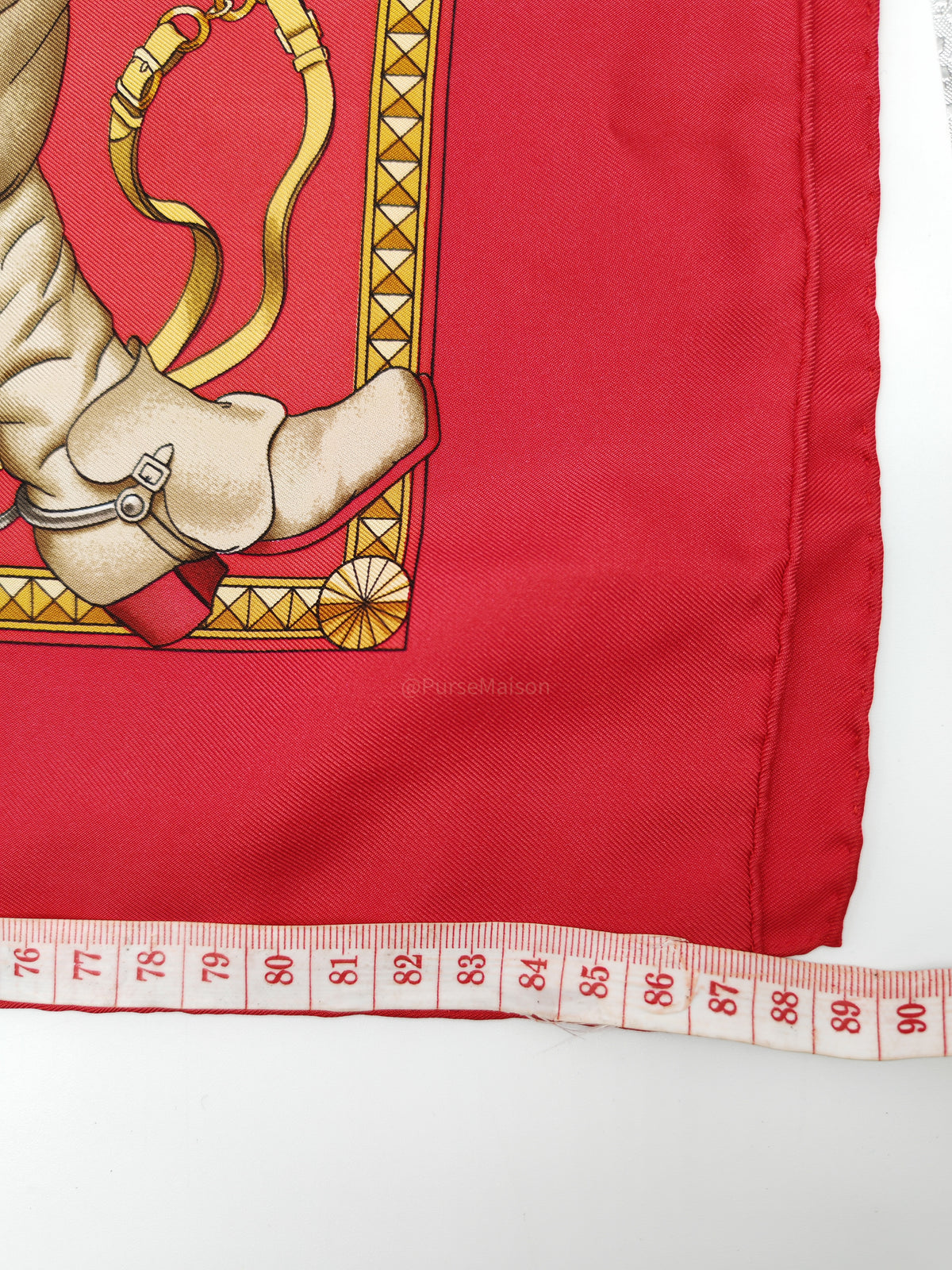 Hermes Vintage Carre 90 Silk Scarf in Presentation de Chevaux and Grand Apparat Design | Purse Maison Luxury Bags Shop