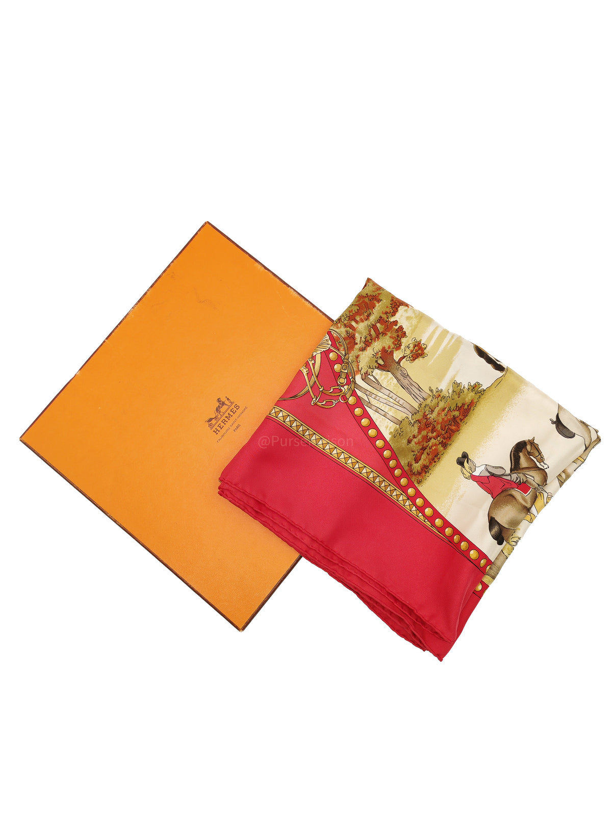 Hermes Vintage Carre 90 Silk Scarf in Presentation de Chevaux and Grand Apparat Design | Purse Maison Luxury Bags Shop