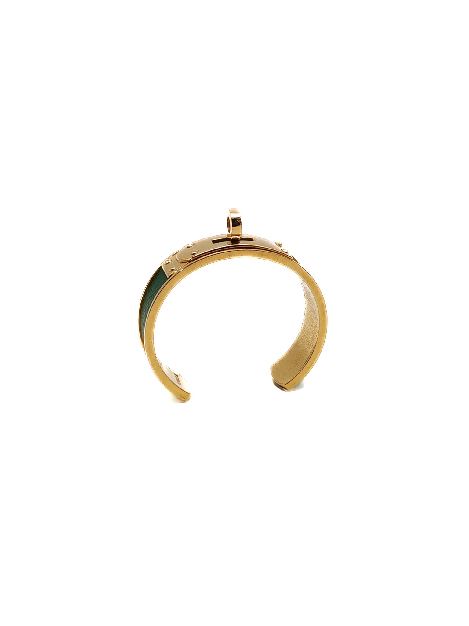 Hermes Vintage Kelly Bangle in Vert Epsom Leather Gold Hardware | Purse Maison Luxury Bags Shop