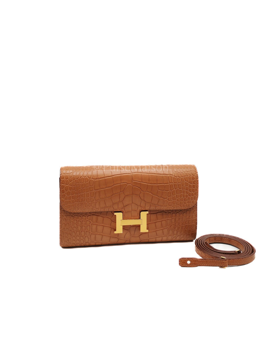 Constance To Go in Gold Matte Aligator Leather Gold Hardware Stamp Z(2021)