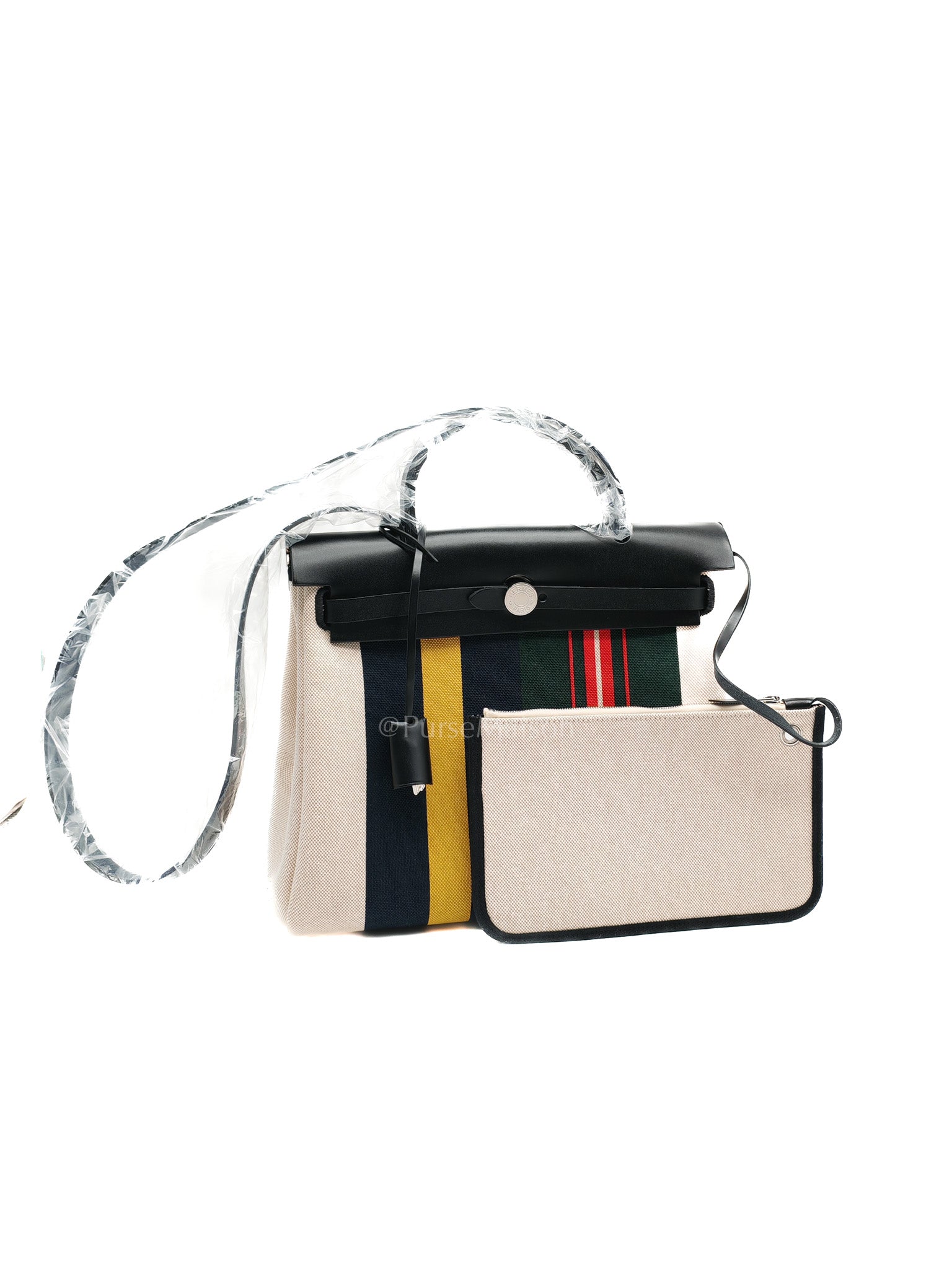 Herbag Zip 31 in Ecru/Beige/Vert Fonce/Noir Canvas Palladium Hardware Stamp W(2024)