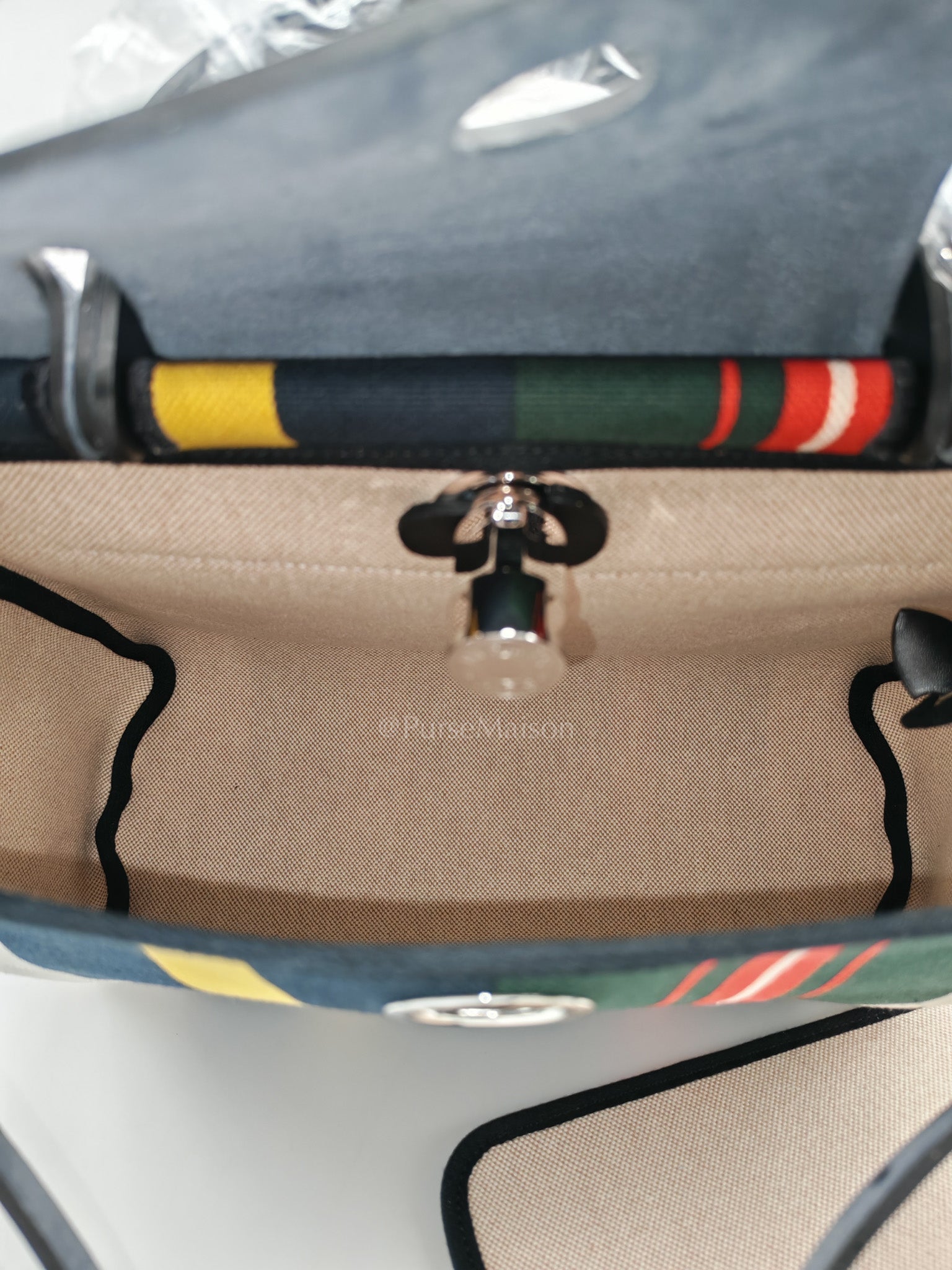 Herbag Zip 31 in Ecru/Beige/Vert Fonce/Noir Canvas Palladium Hardware Stamp W(2024)