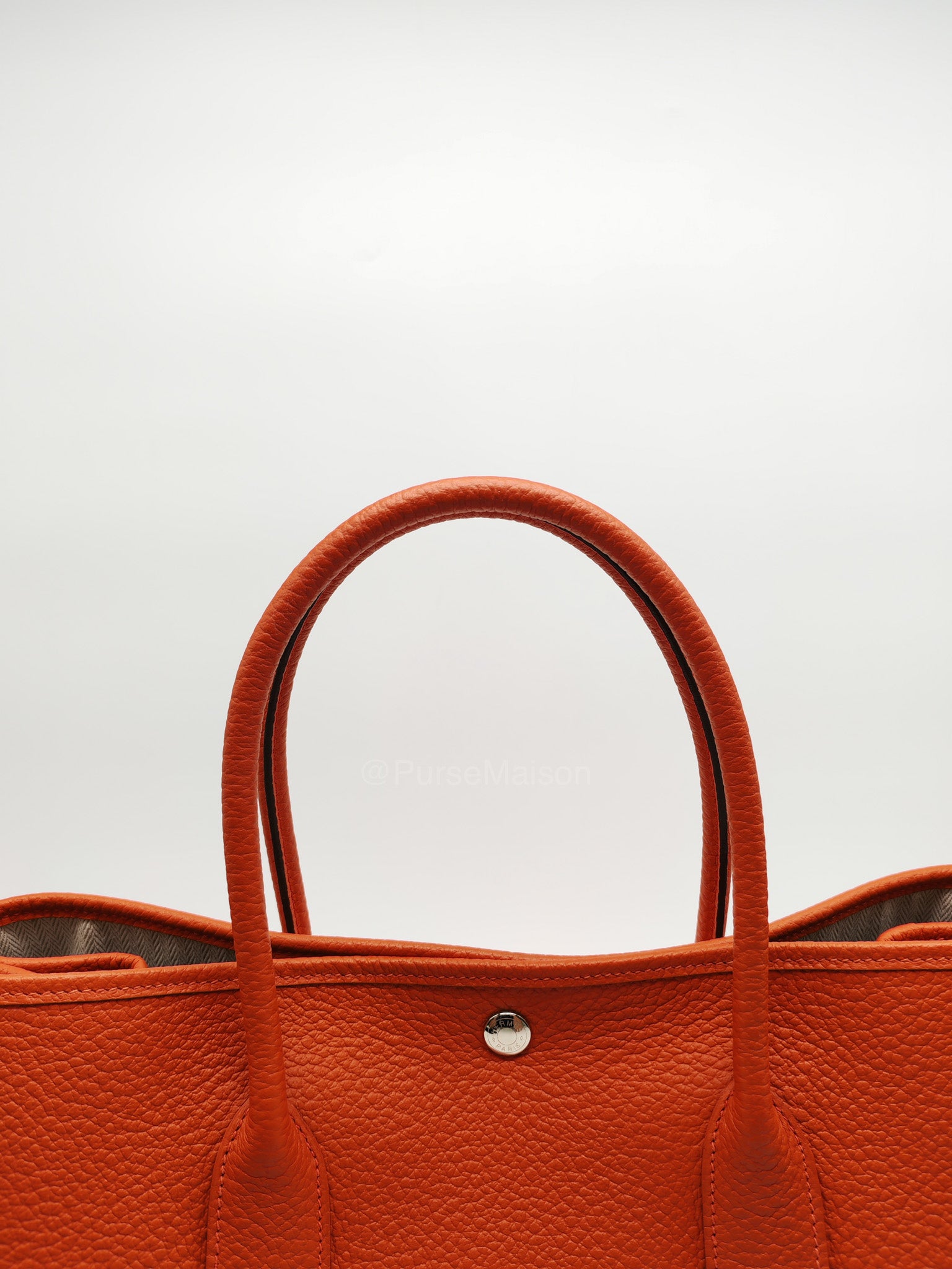 Hermes Garden Party 36 (GPT) Capucine in Veau Negonda Leather and Palladium Hardware Stamp Z (2021)