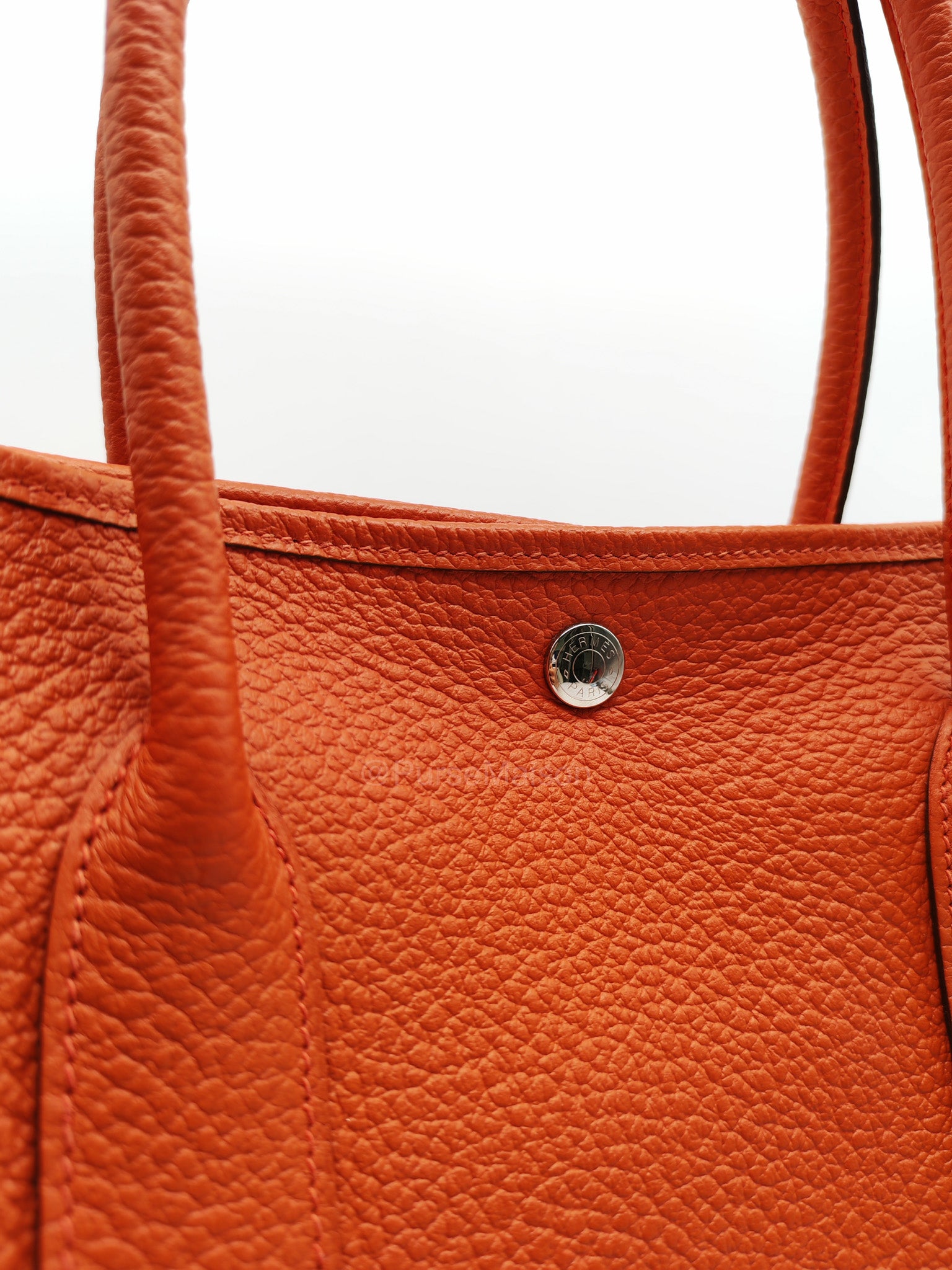 Hermes Garden Party 36 (GPT) Capucine in Veau Negonda Leather and Palladium Hardware Stamp Z (2021)