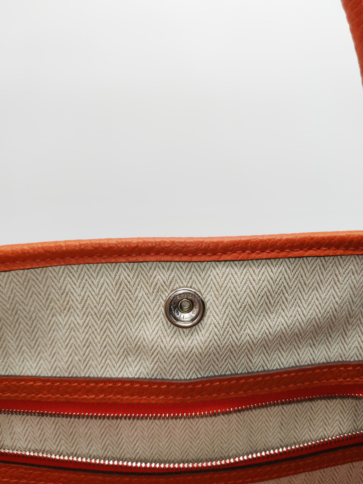 Hermes Garden Party 36 (GPT) Capucine in Veau Negonda Leather and Palladium Hardware Stamp Z (2021)