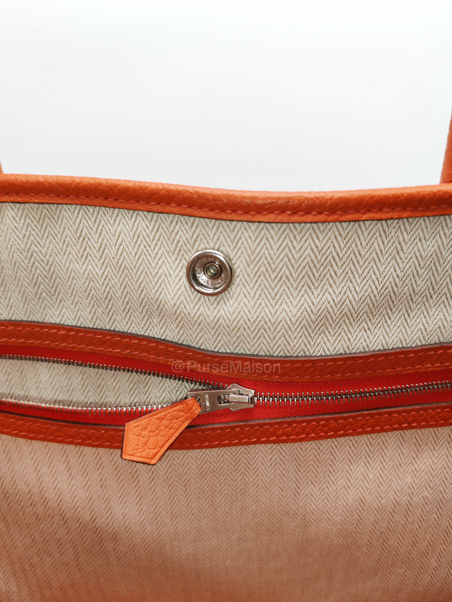 Hermes Garden Party 36 (GPT) Capucine in Veau Negonda Leather and Palladium Hardware Stamp Z (2021)