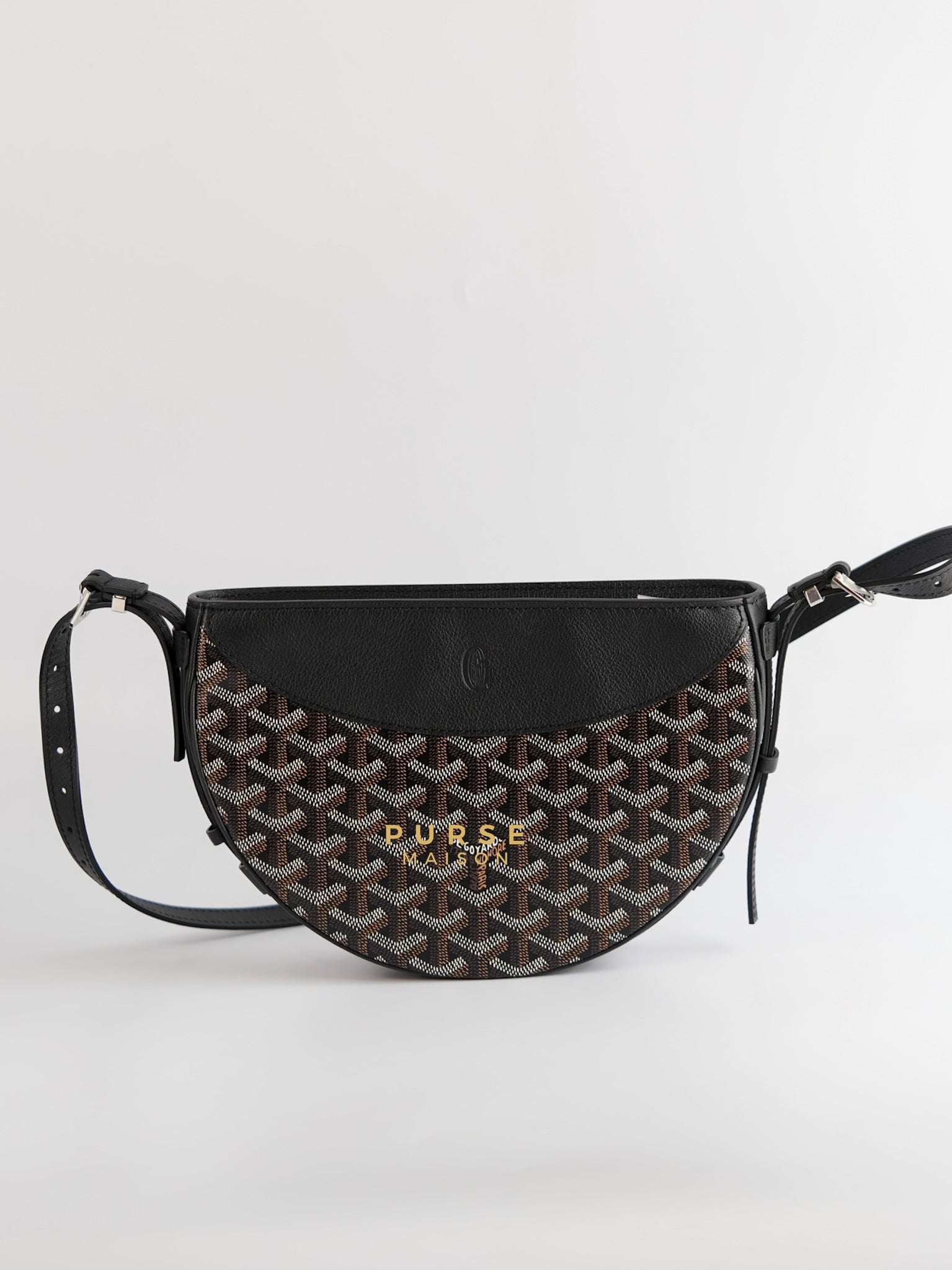 Hirondelle Goyardine Canvas PM Noir | Purse Maison Luxury Bags Shop