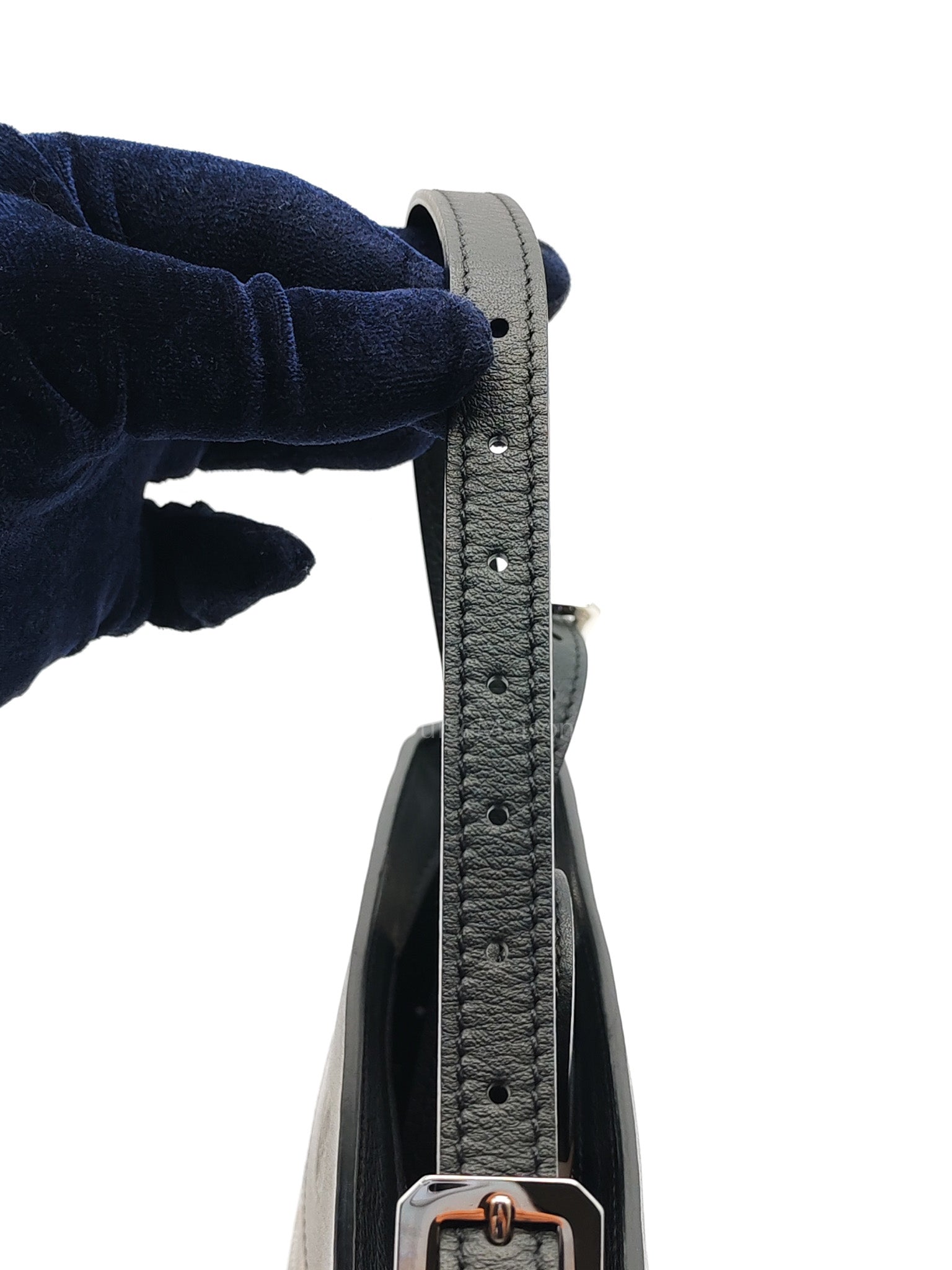 Hirondelle Shoulder Bag in Black Goyardine Canvas & Silver Hardware | Purse Maison Luxury Bags Shop