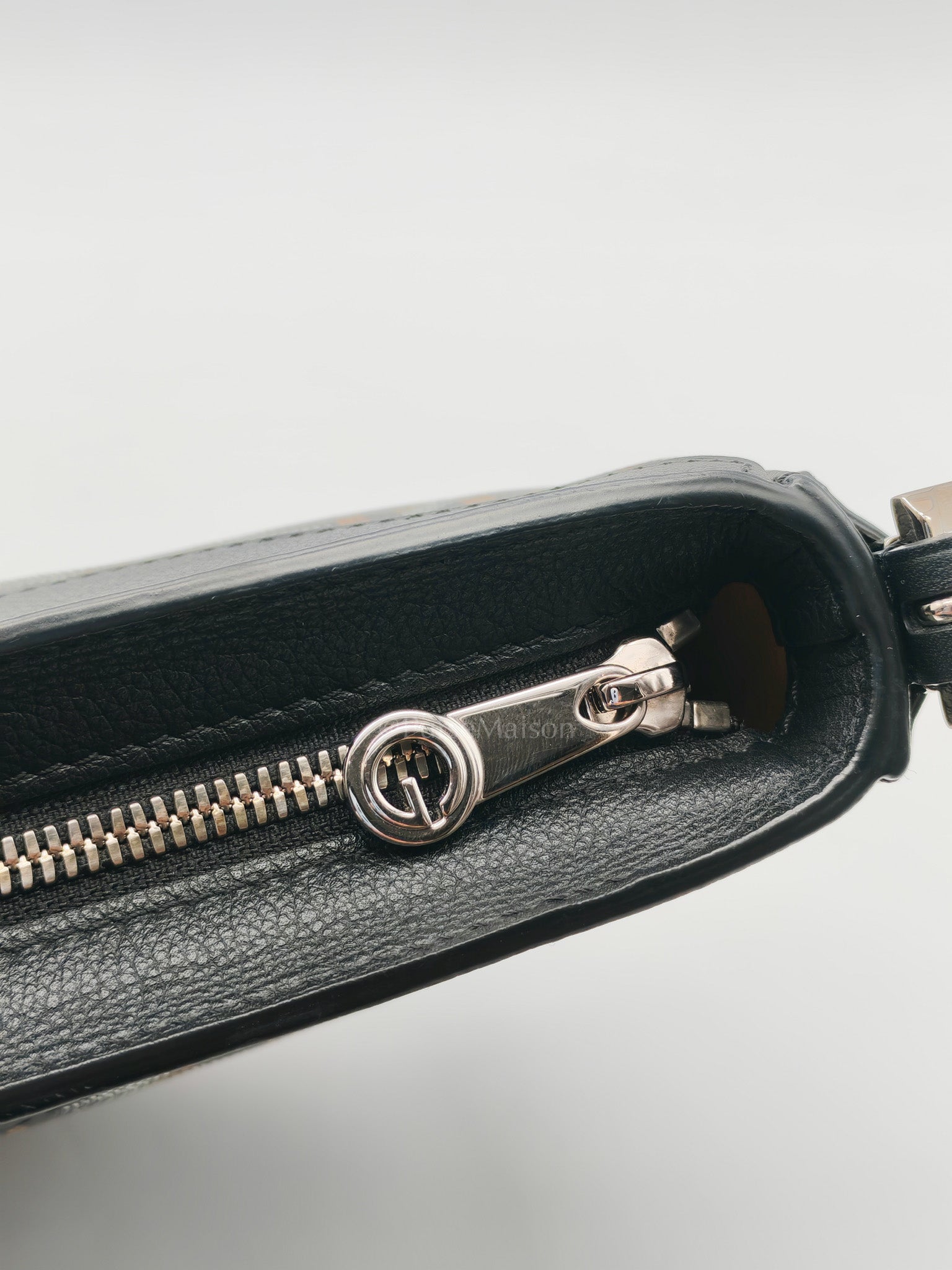 Hirondelle Shoulder Bag in Black Goyardine Canvas & Silver Hardware | Purse Maison Luxury Bags Shop