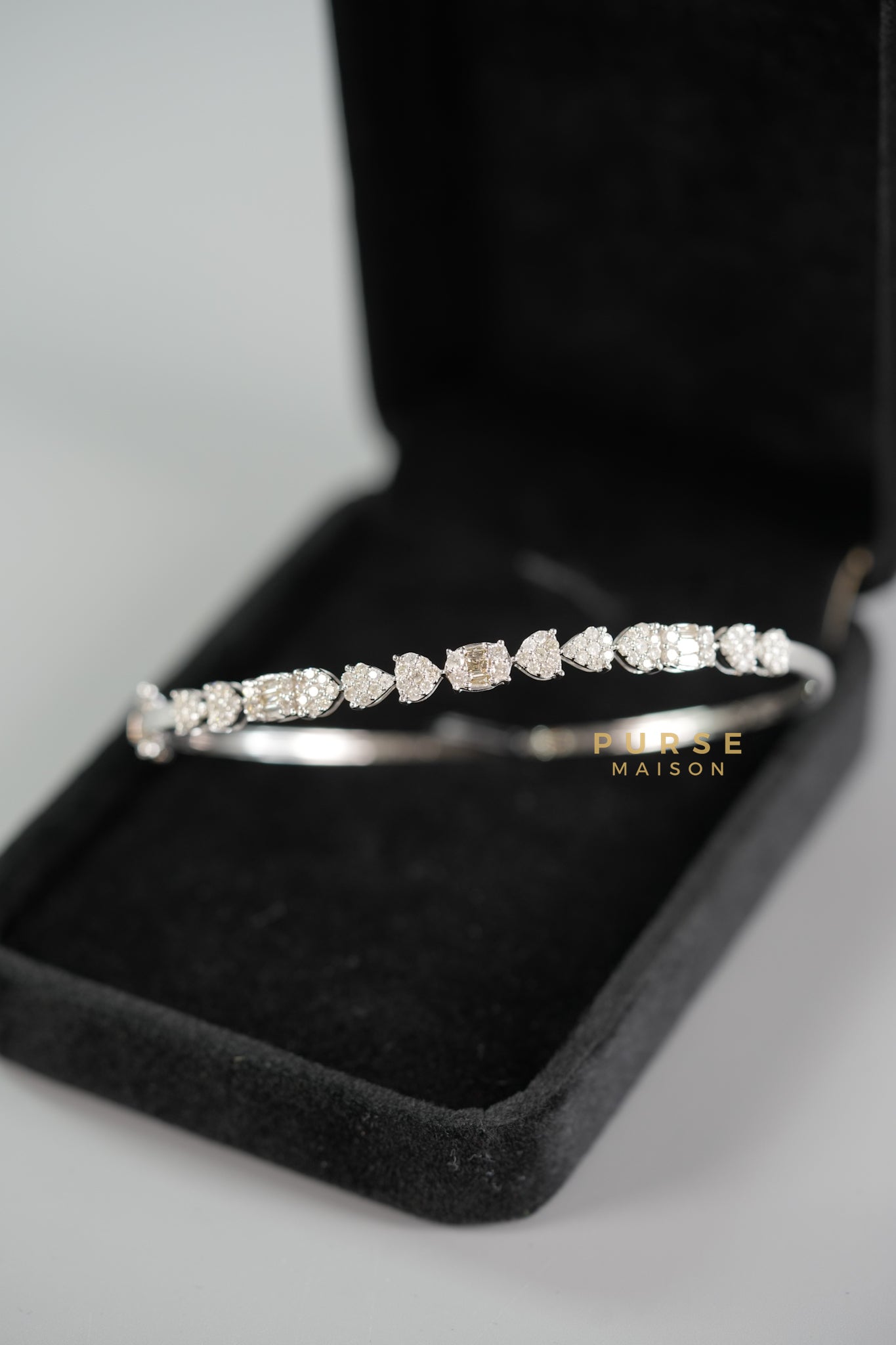 HK Setting Multi Shape Caleb Diamond Bracelet 1.320 TCW Diamond in 18K white Gold (20cm) | Purse Maison Luxury Bags Shop