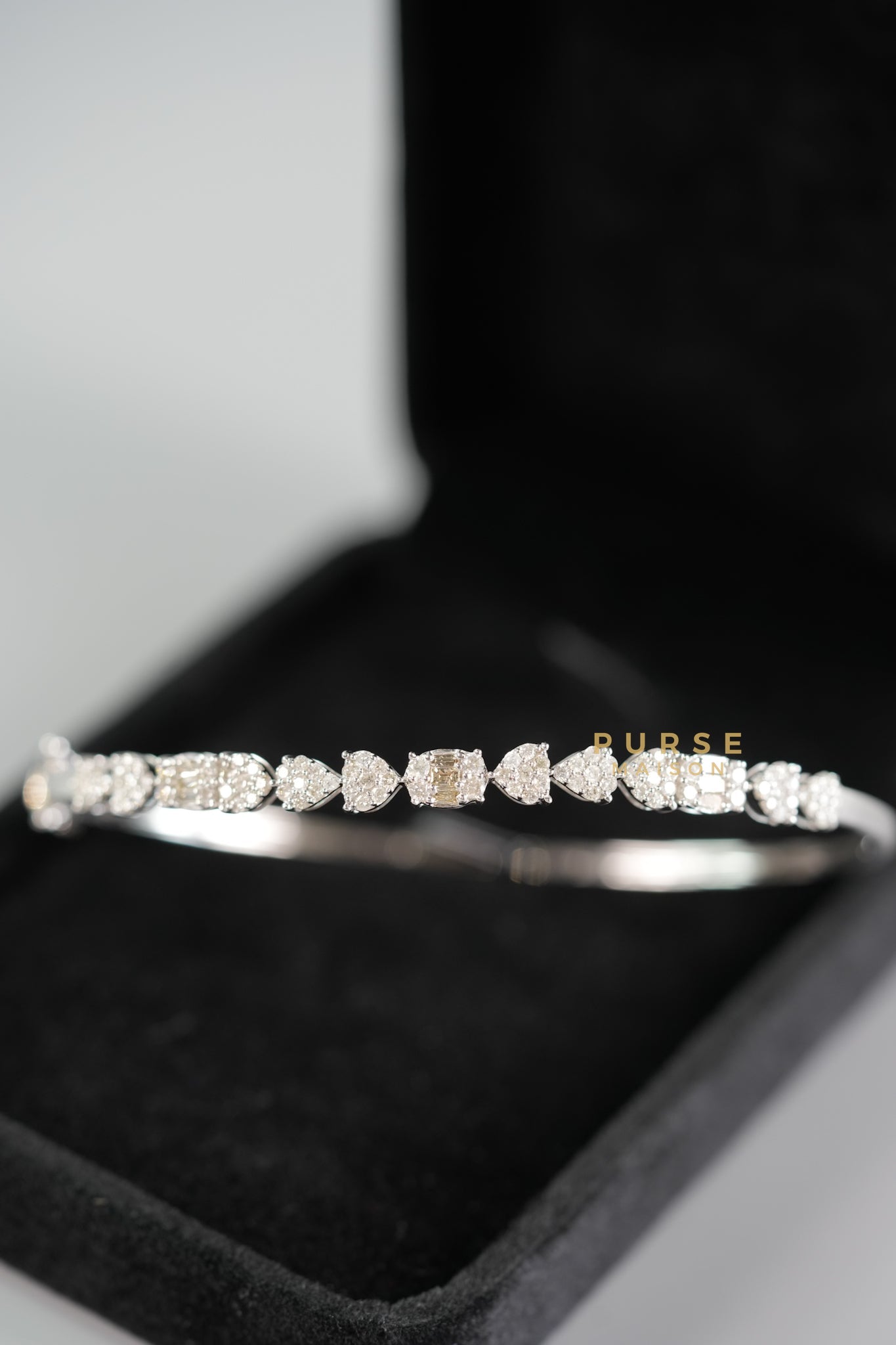 HK Setting Multi Shape Caleb Diamond Bracelet 1.320 TCW Diamond in 18K white Gold (20cm) | Purse Maison Luxury Bags Shop