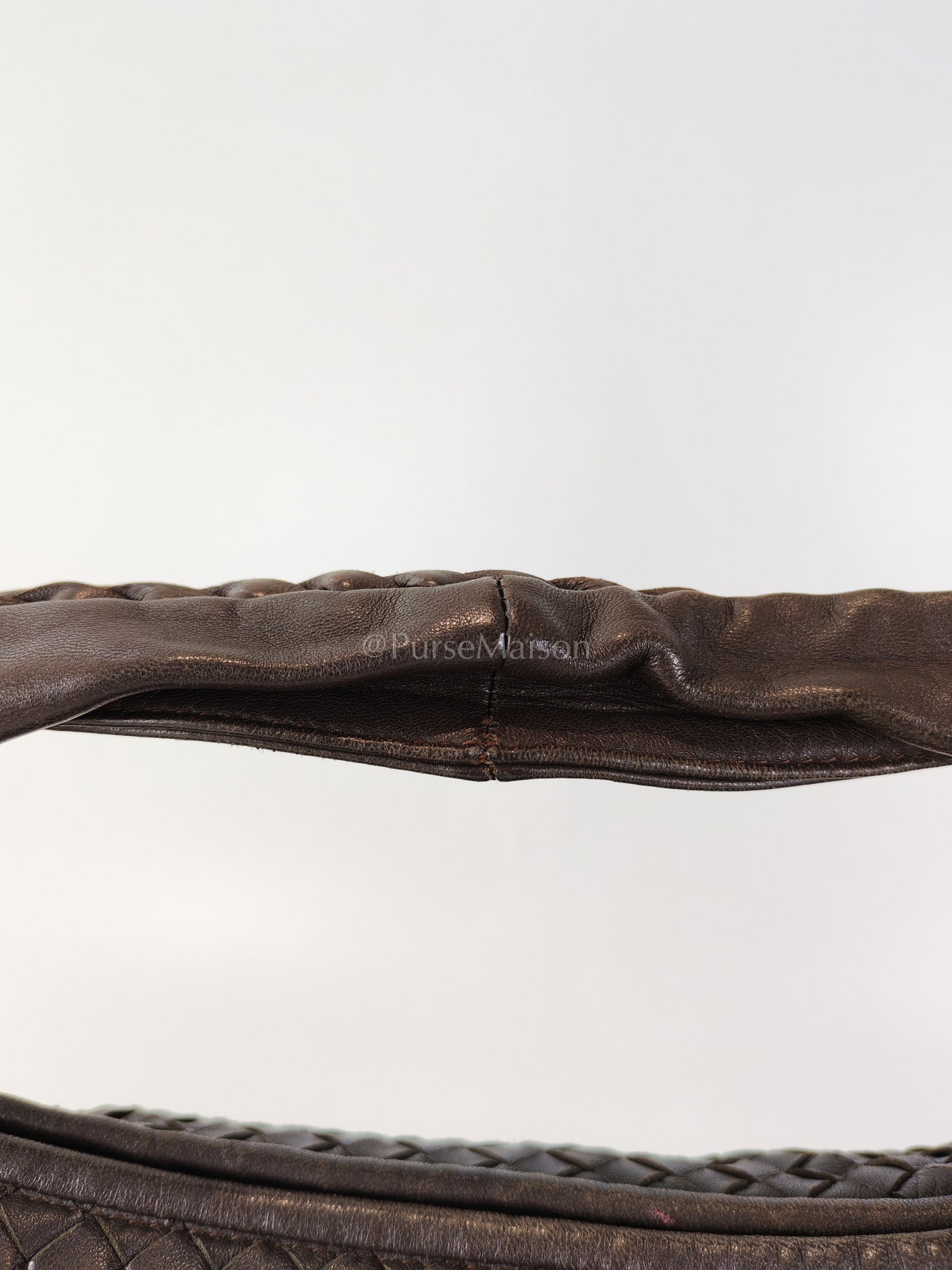 Hobo Bag in Dark Brown Intrecciato Woven Leather | Purse Maison Luxury Bags Shop