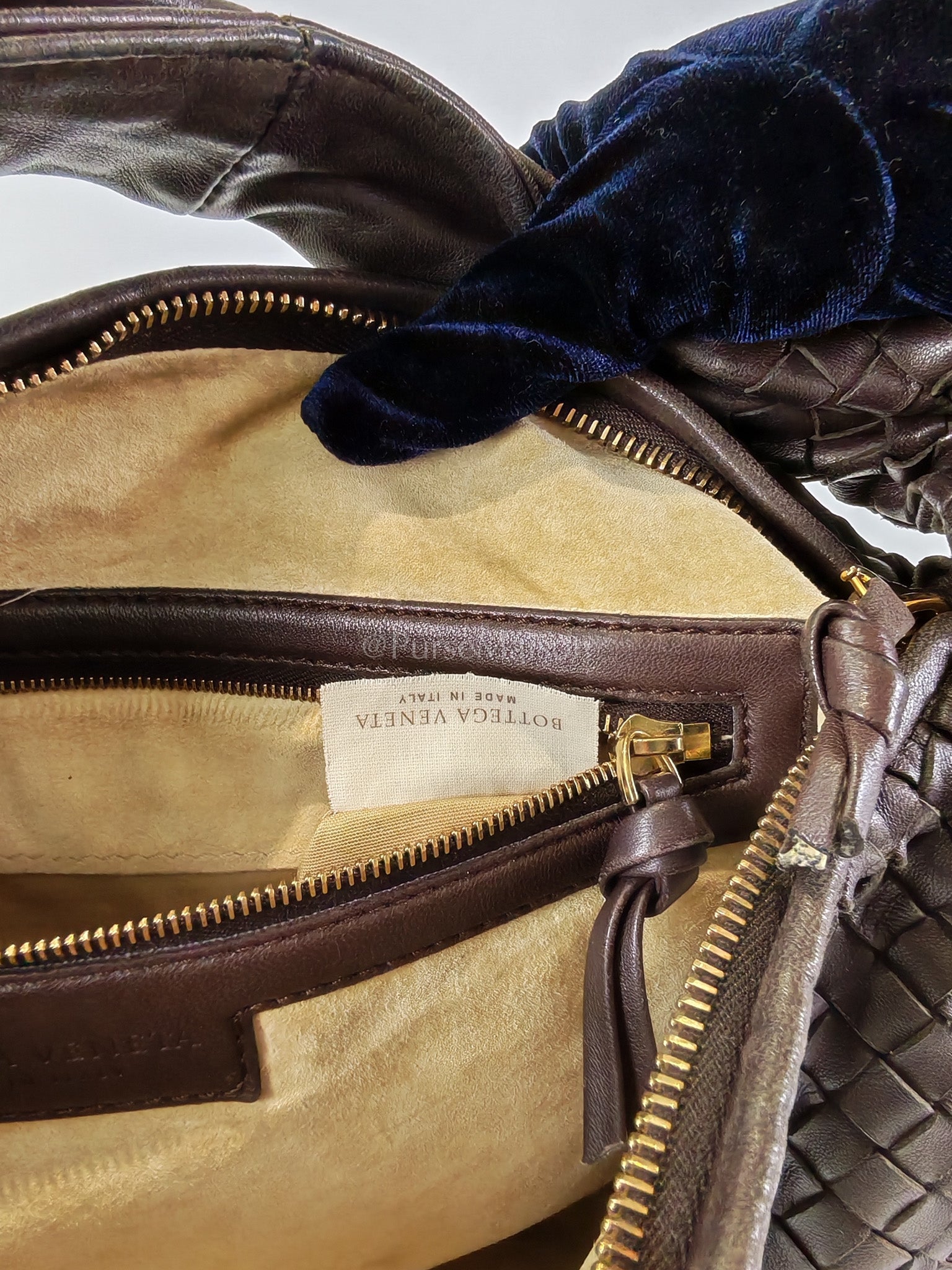 Hobo Bag in Dark Brown Intrecciato Woven Leather | Purse Maison Luxury Bags Shop