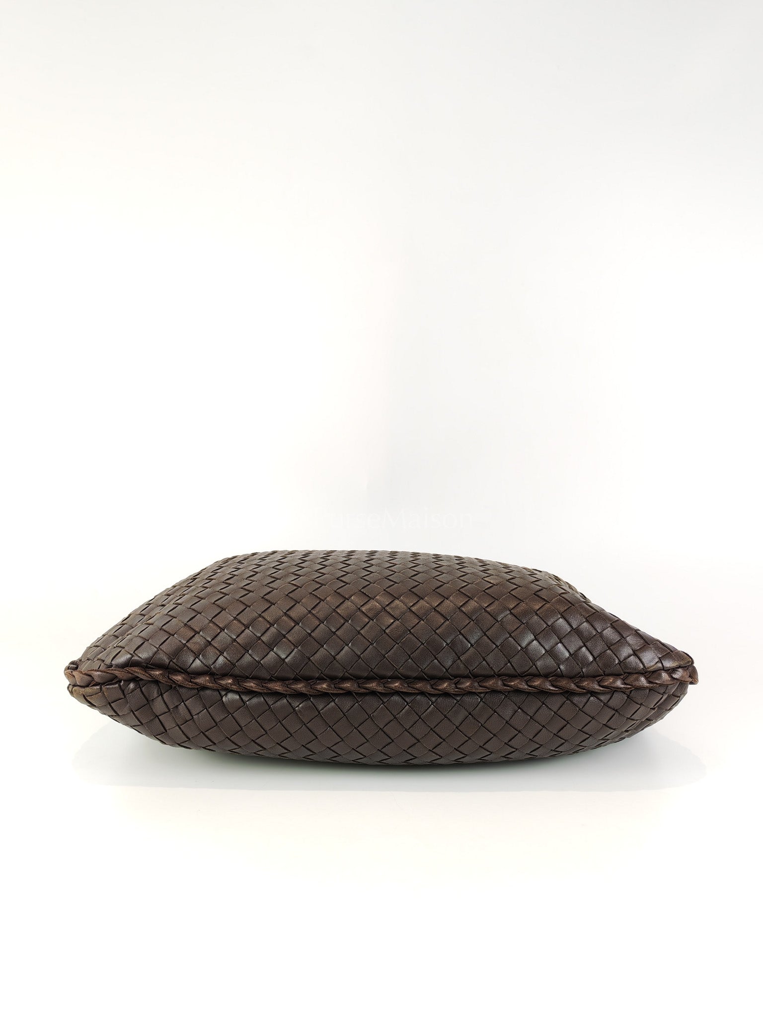 Hobo Bag in Dark Brown Intrecciato Woven Leather | Purse Maison Luxury Bags Shop