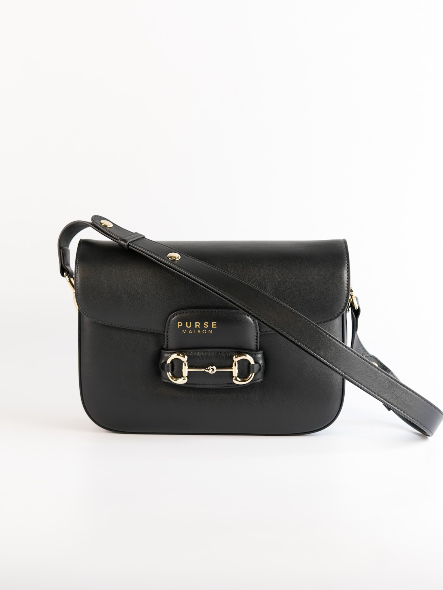 Horsebit 1955 Bag in Black Soft Calfskin Leather | Purse Maison Luxury Bags Shop